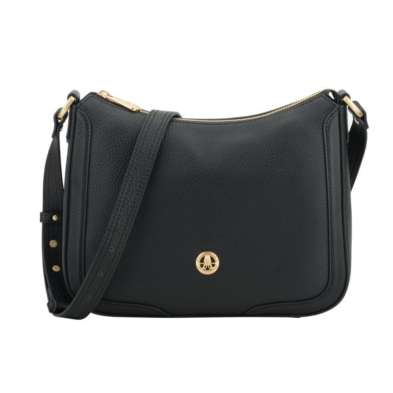 Crossbody bag in cowhide leather POURCHET Black