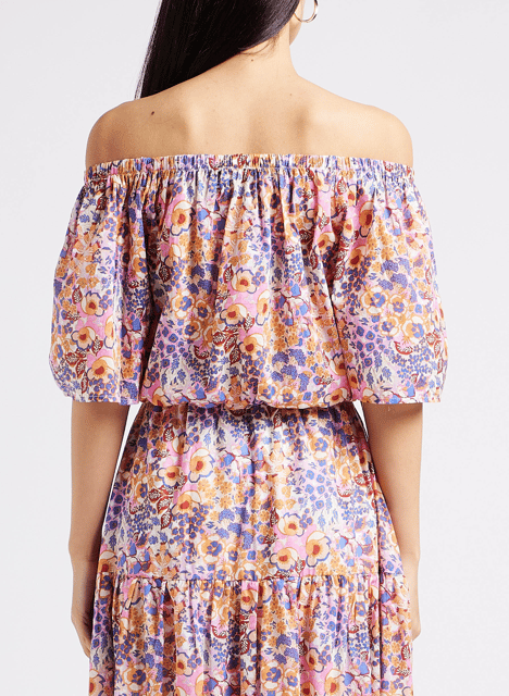 Top ample court col carré INDEE Rose