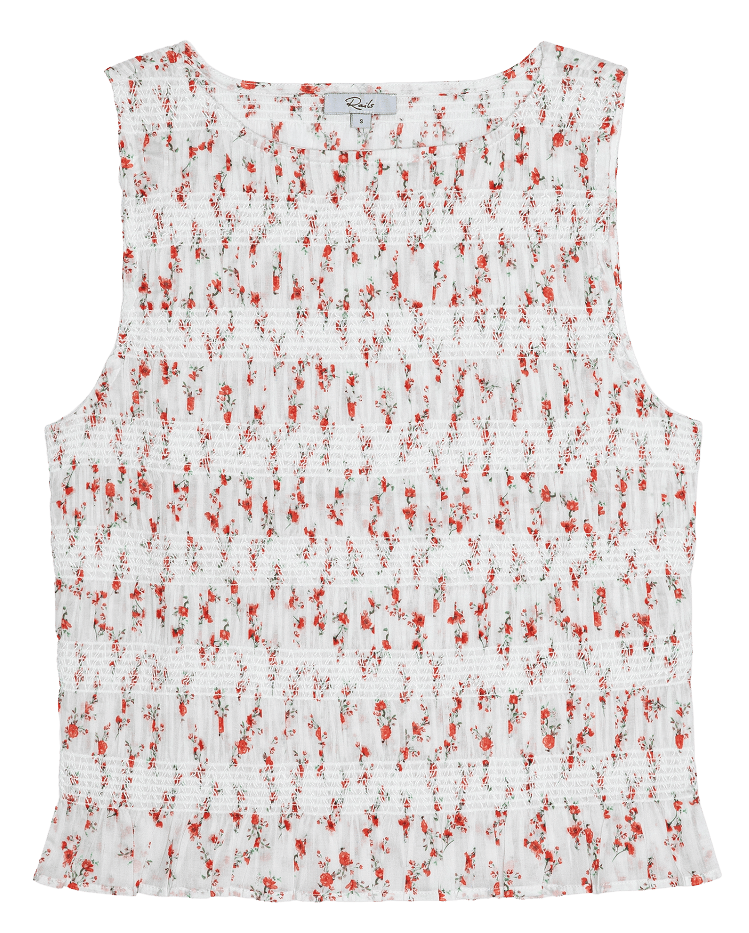 Sleeveless floral smocked top RAILS Multicolored