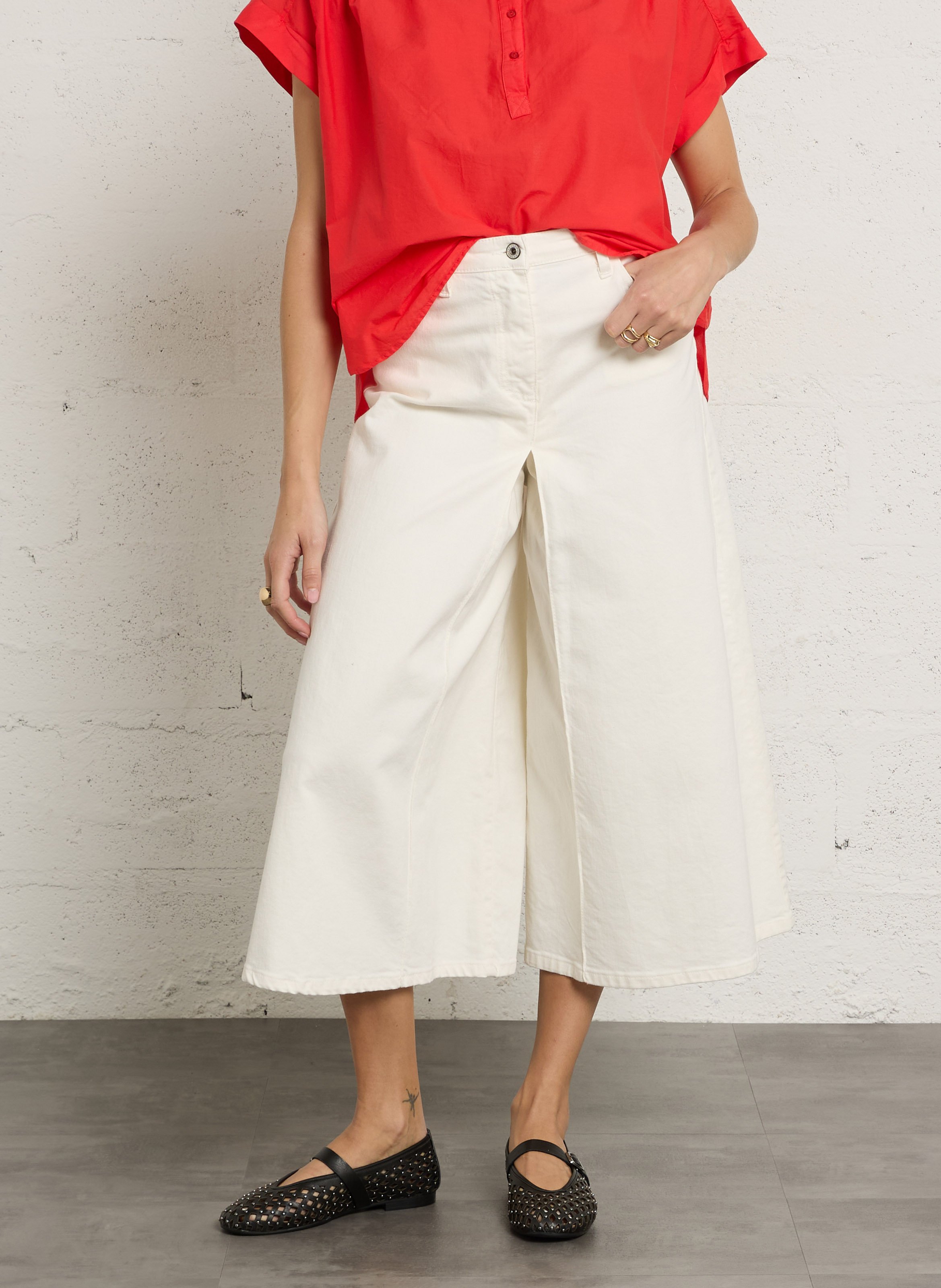 Gonna a pantalone in misto cotone PLEASE Blu