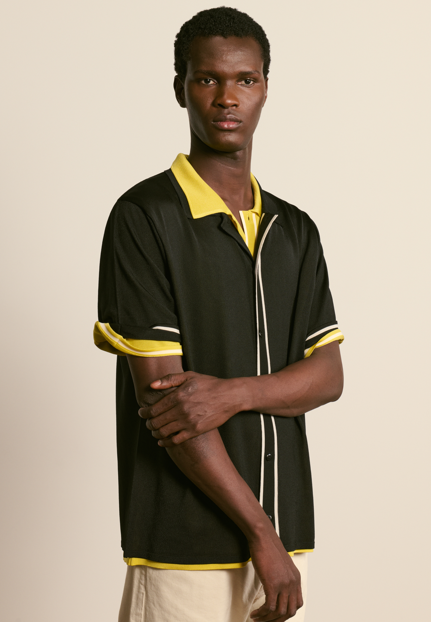 Chemise manches courtes en fil lumière MAISON MONTAGUT