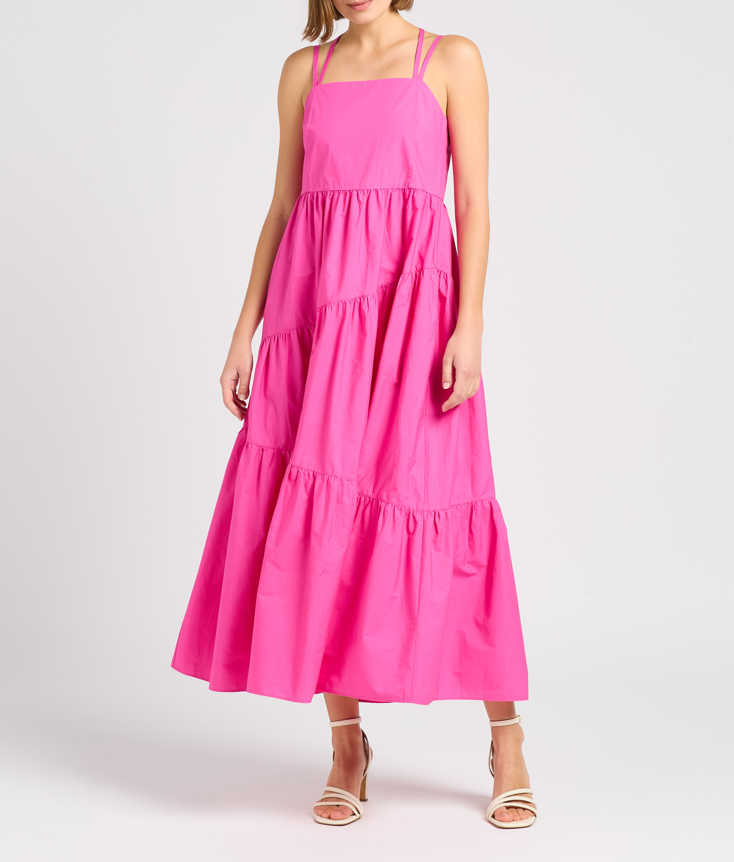 Heeled smooth leather sandals BOBBIES White