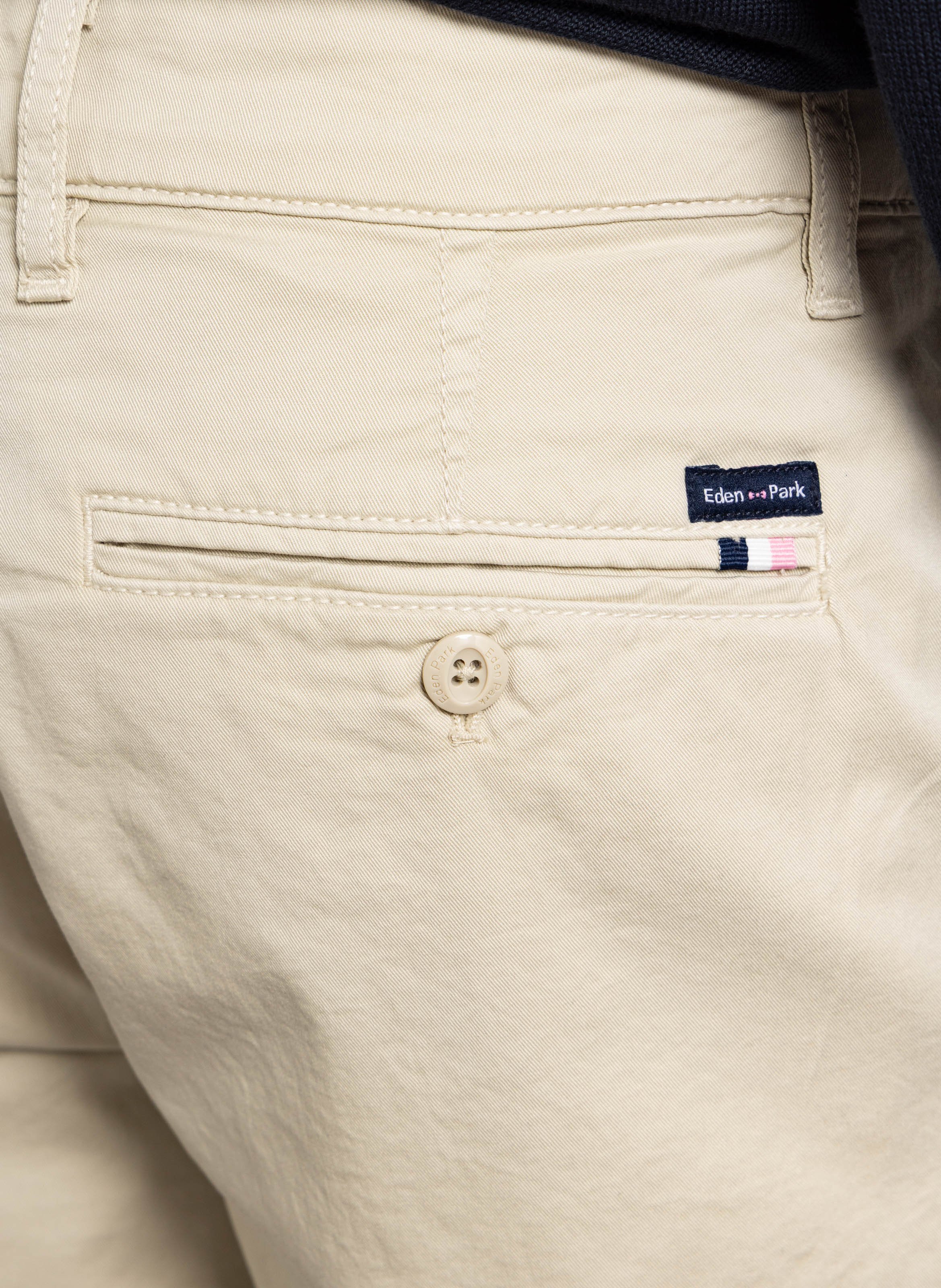 Straight-leg cotton-blend Bermuda shorts EDEN PARK Beige