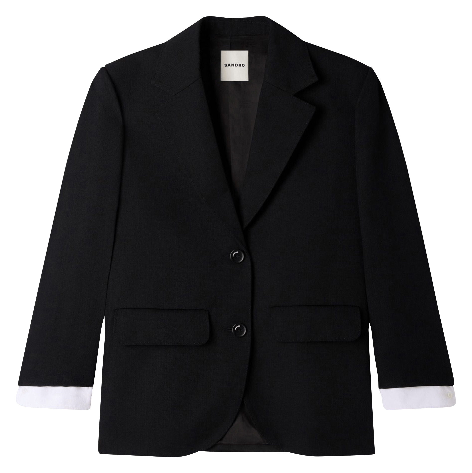 Crepe jacket with tailored collar SANDRO Black