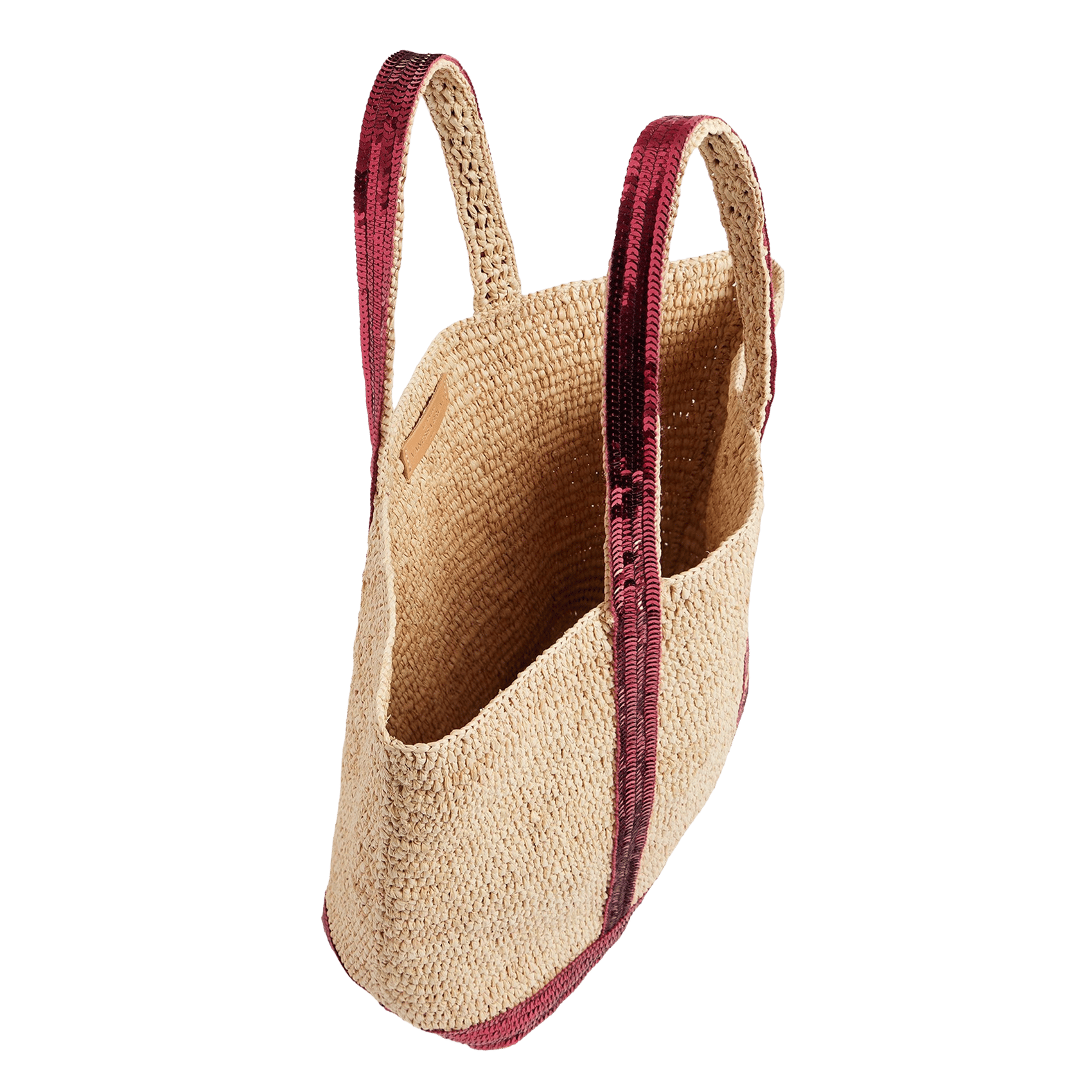 Shopper aus Bast VANESSA BRUNO Rosa