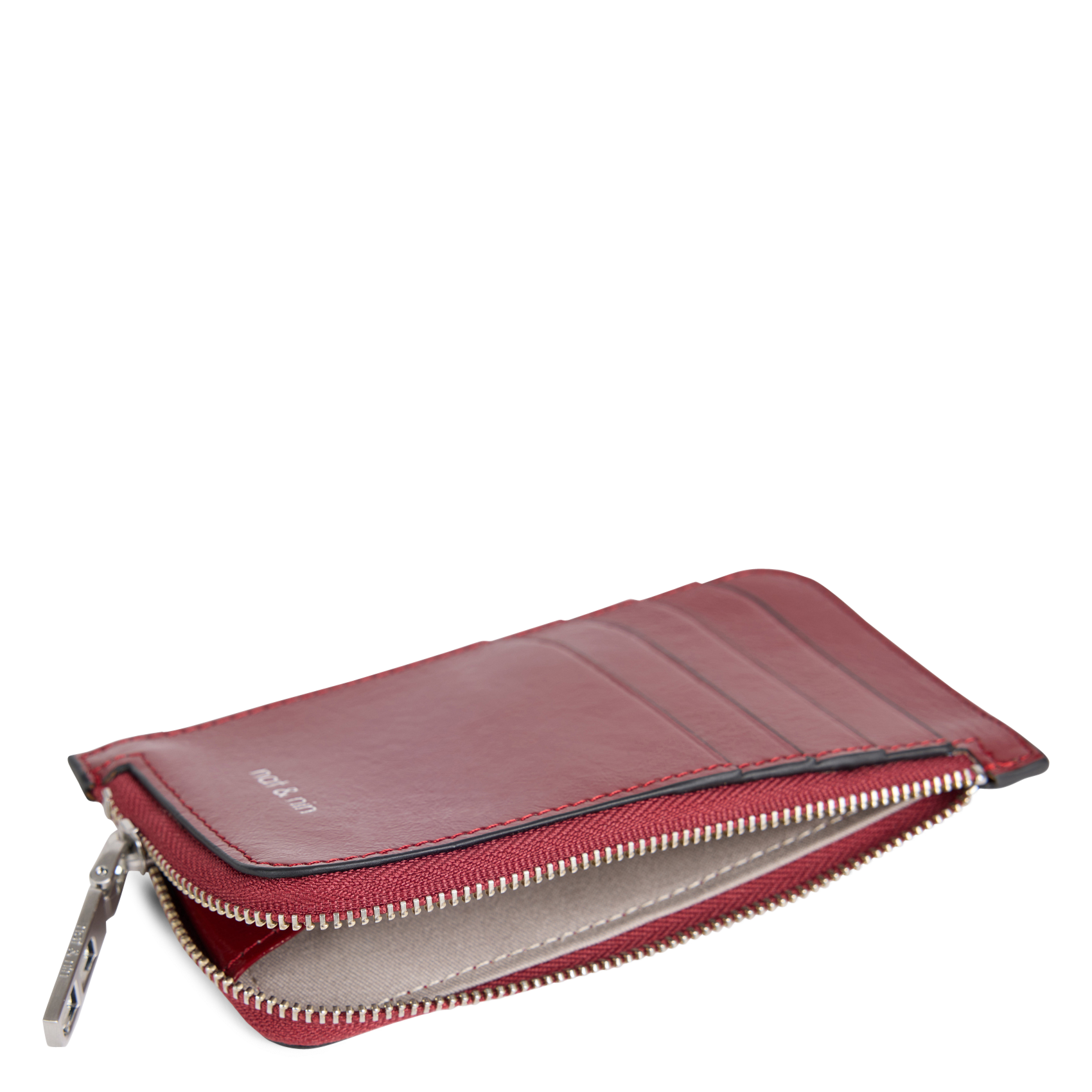 Porte-cartes en cuir NAT & NIN Rouge