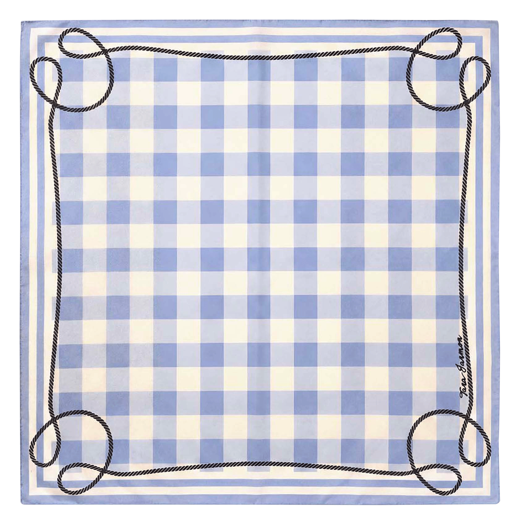 Foulard carré à motif vichy TARA JARMON Bleu