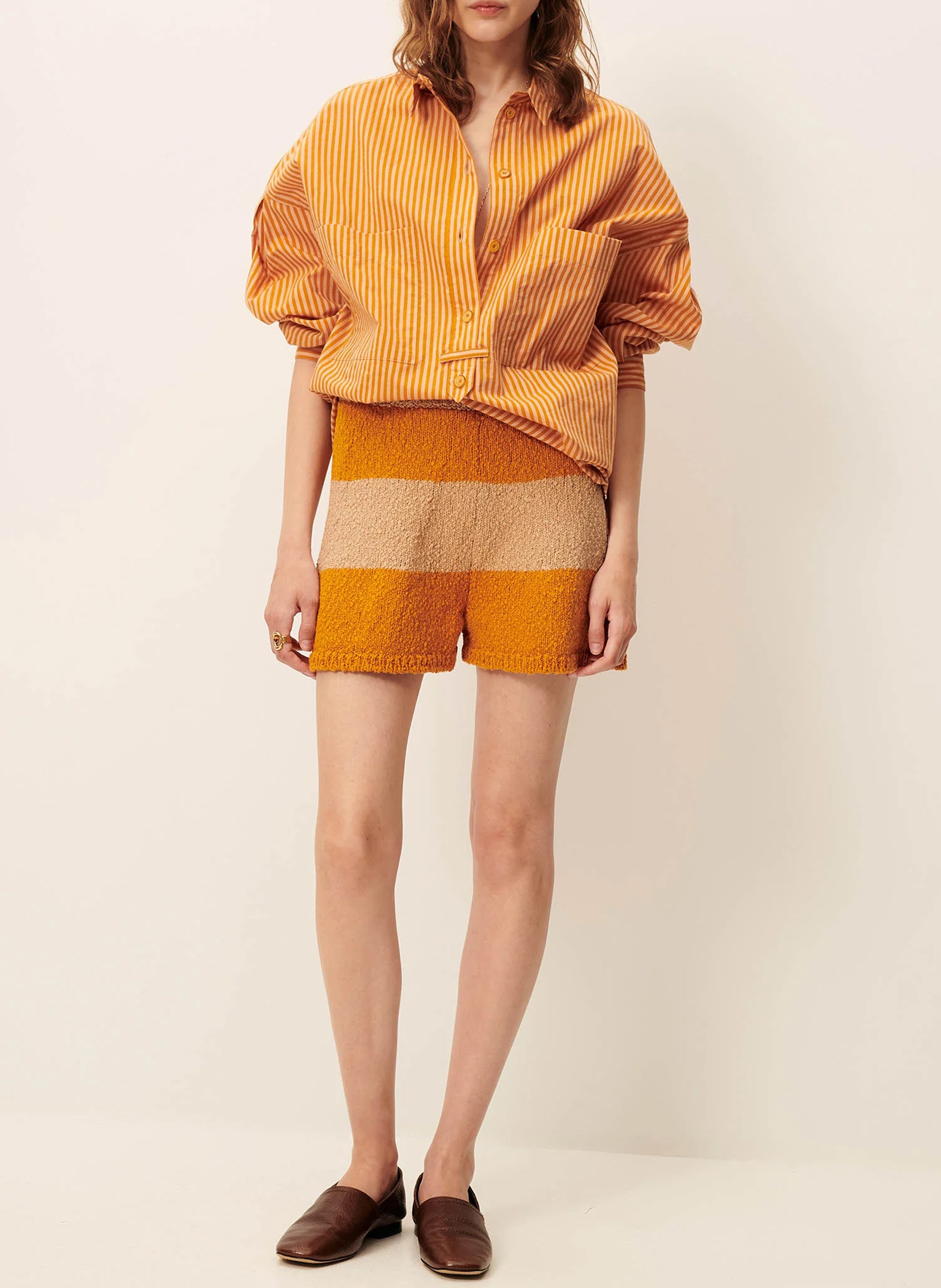 Short rayé en maille  SESSUN Orange