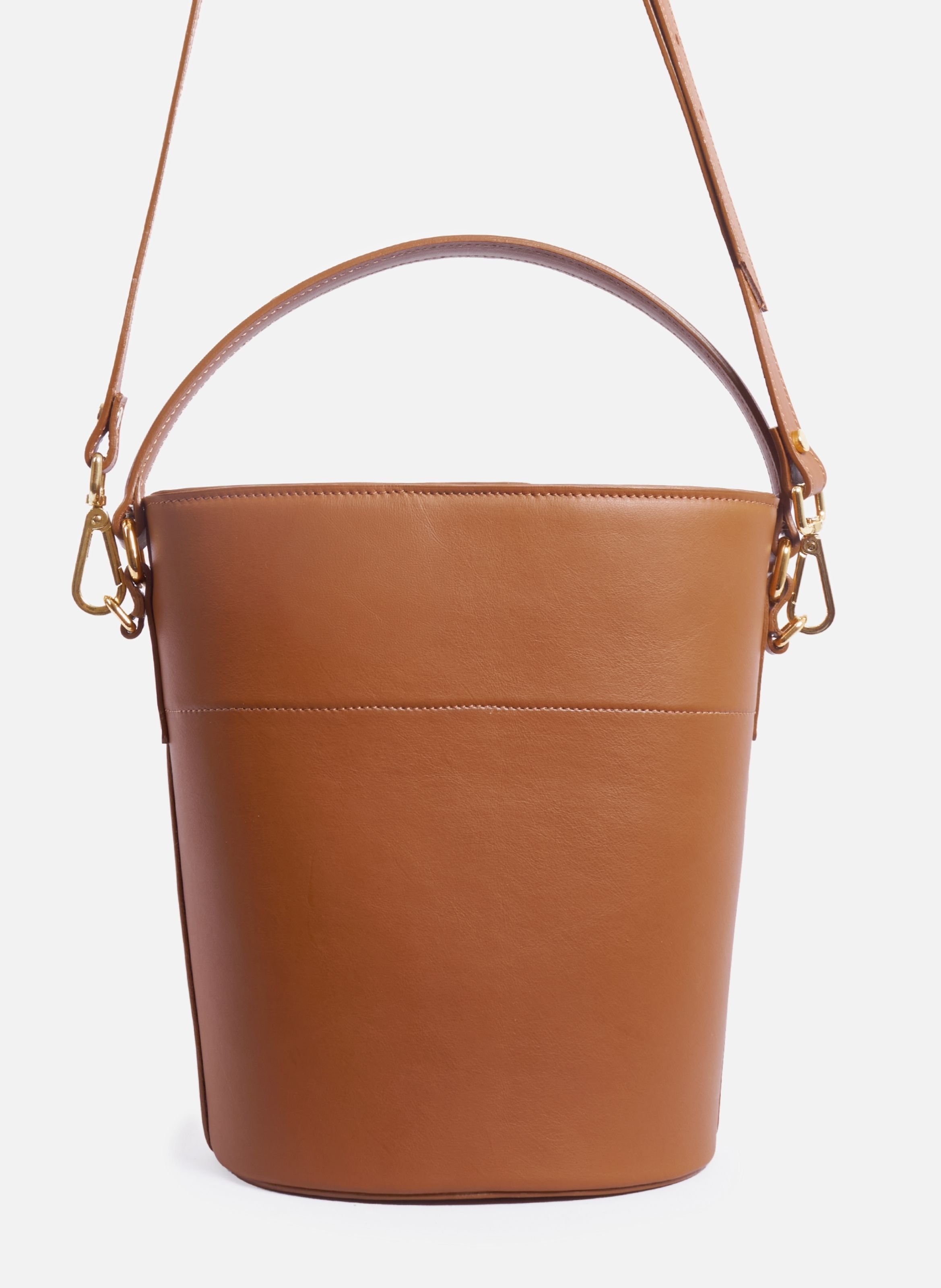 Margot bucket bag in leather JULES & JENN Brown