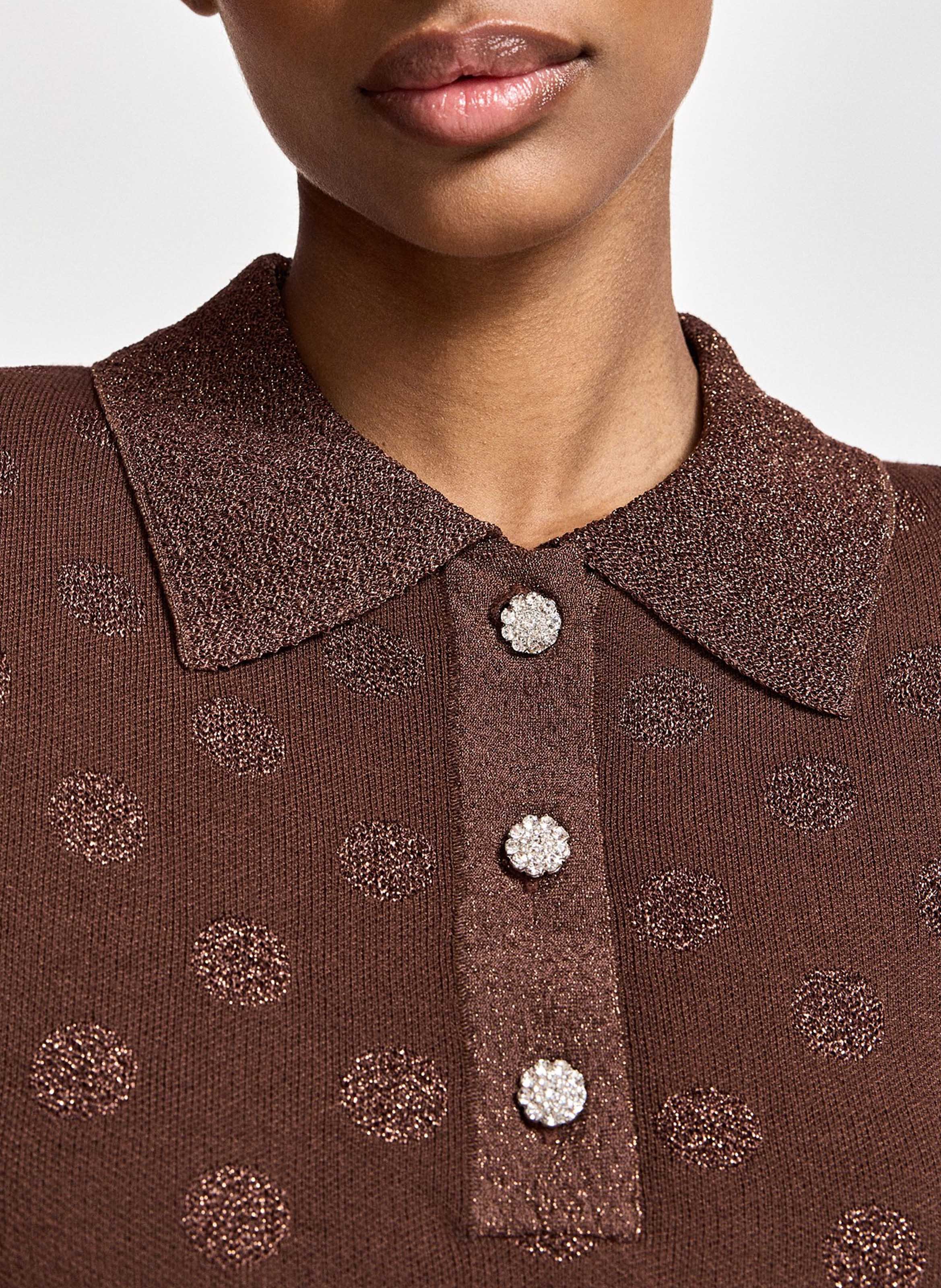 Polo droit imprimé ESSENTIEL ANTWERP Marron