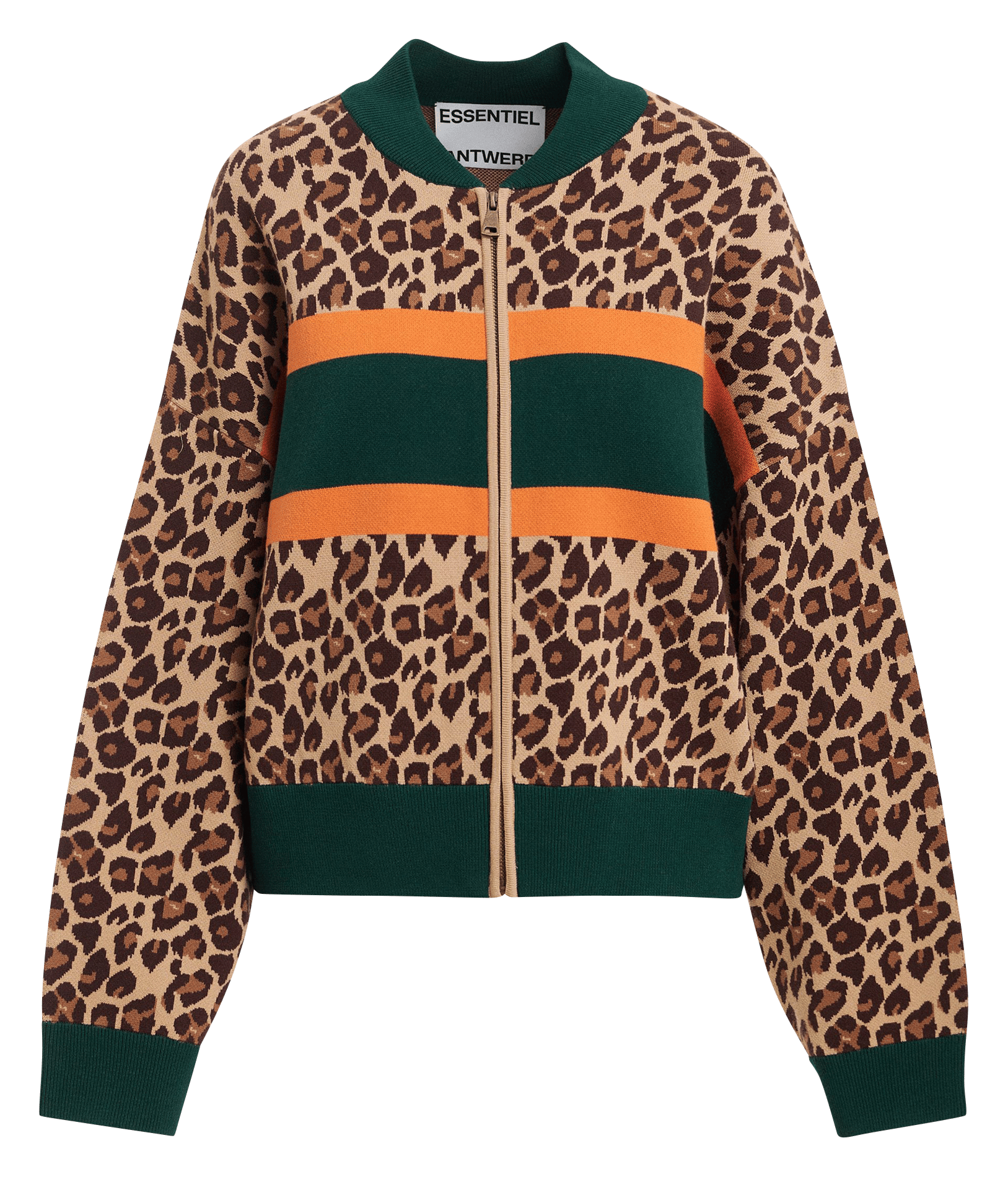 Gilet col rond imprimé ESSENTIEL ANTWERP Braun
