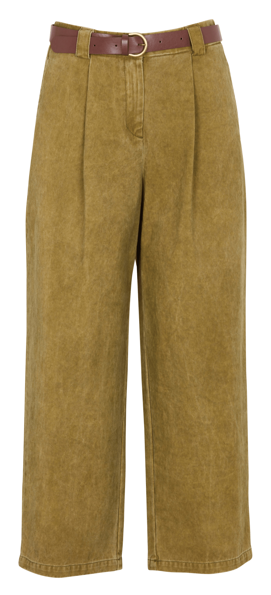 Wide-leg cotton pants PLEASE Khaki