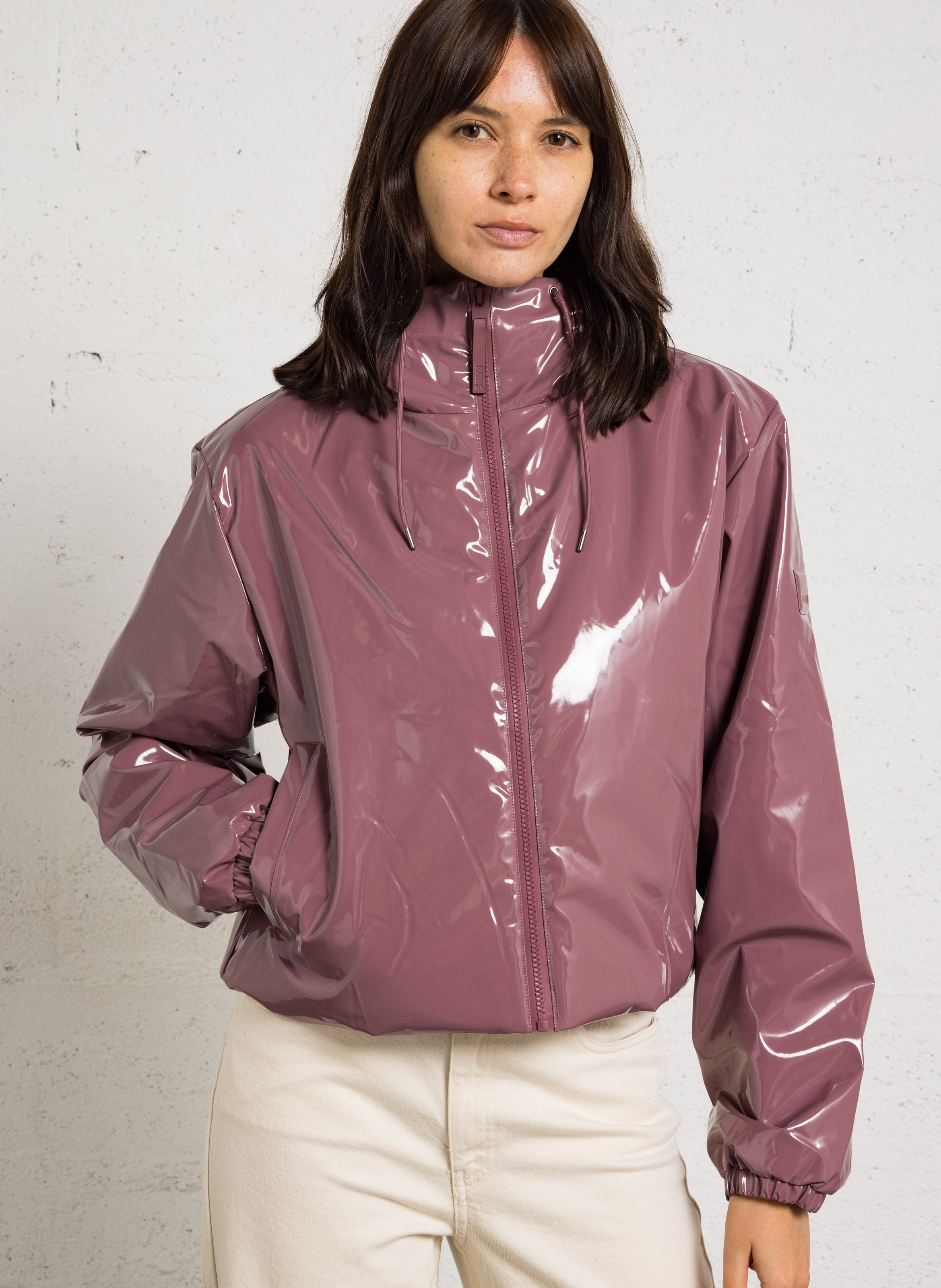 High-neck raincoat RAINS Pink