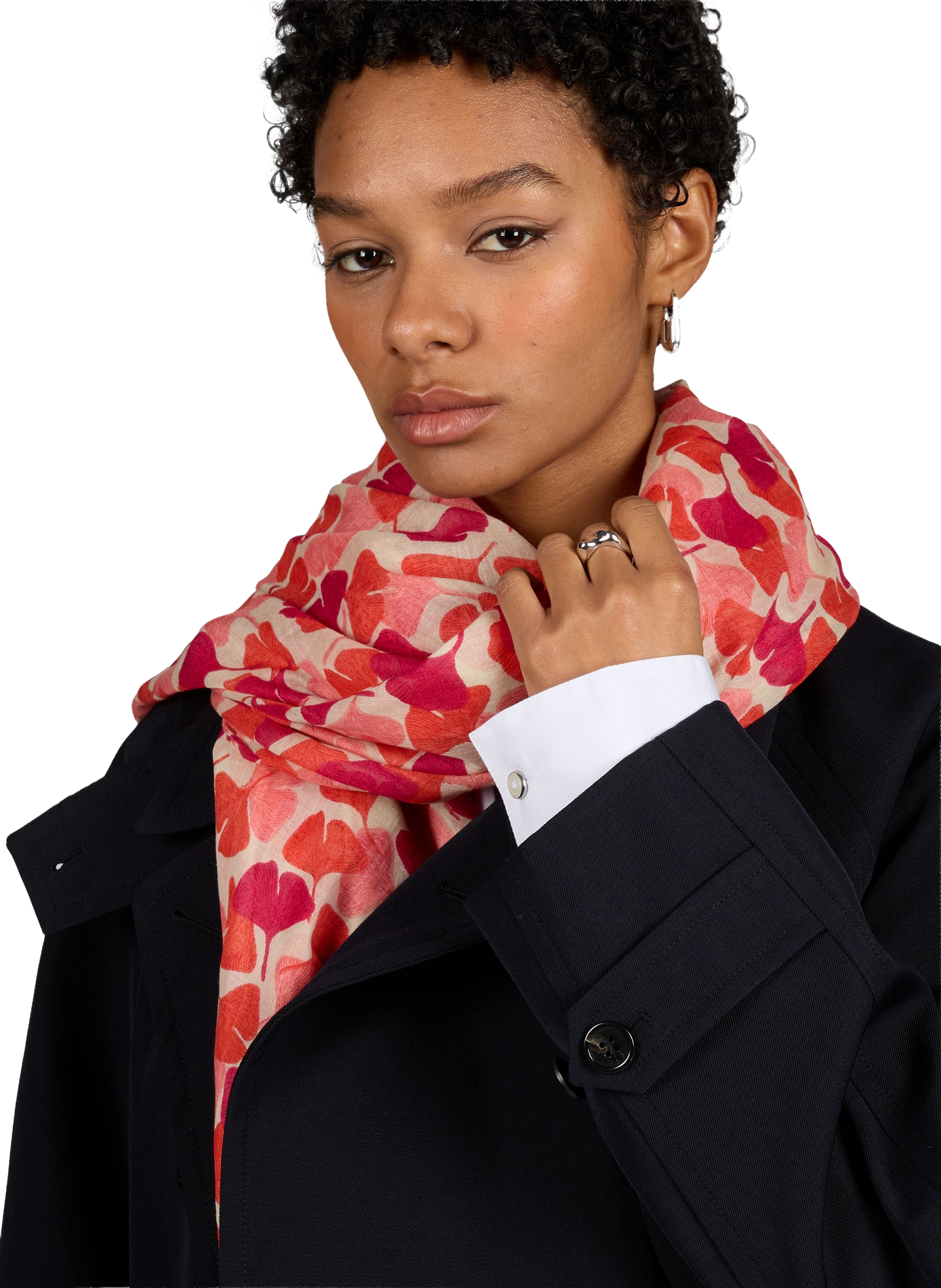Printed cotton scarf AU PRINTEMPS PARIS Pink