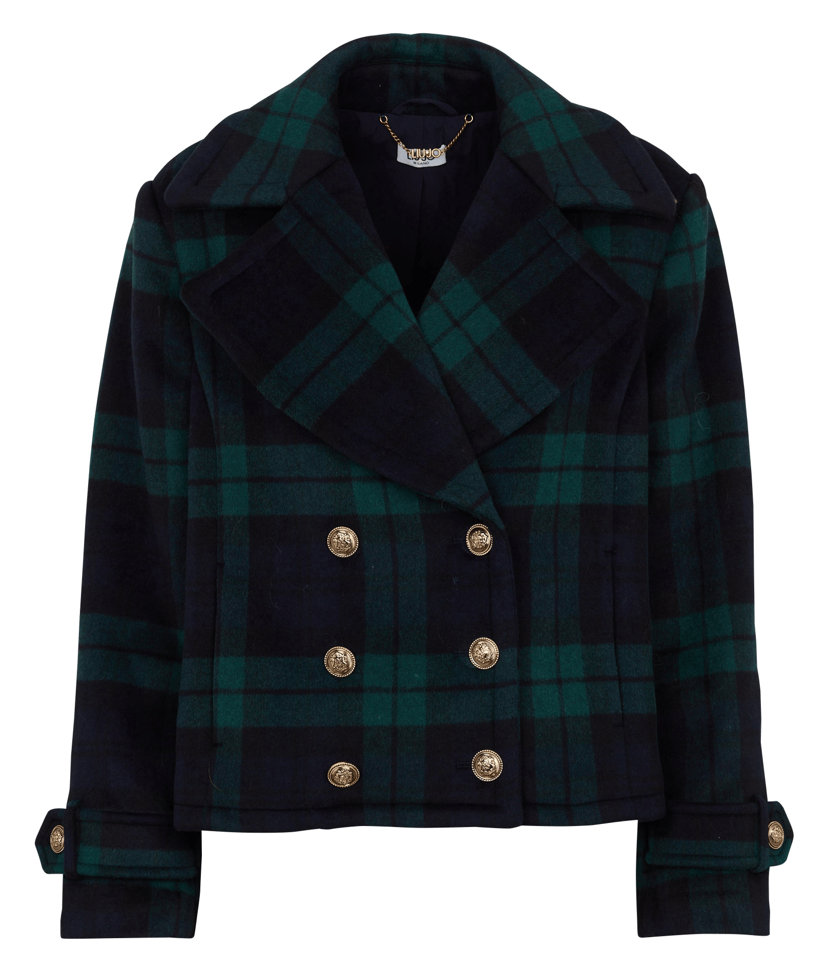 Manteau court imprimé en laine mélangée LIU JO Bleu