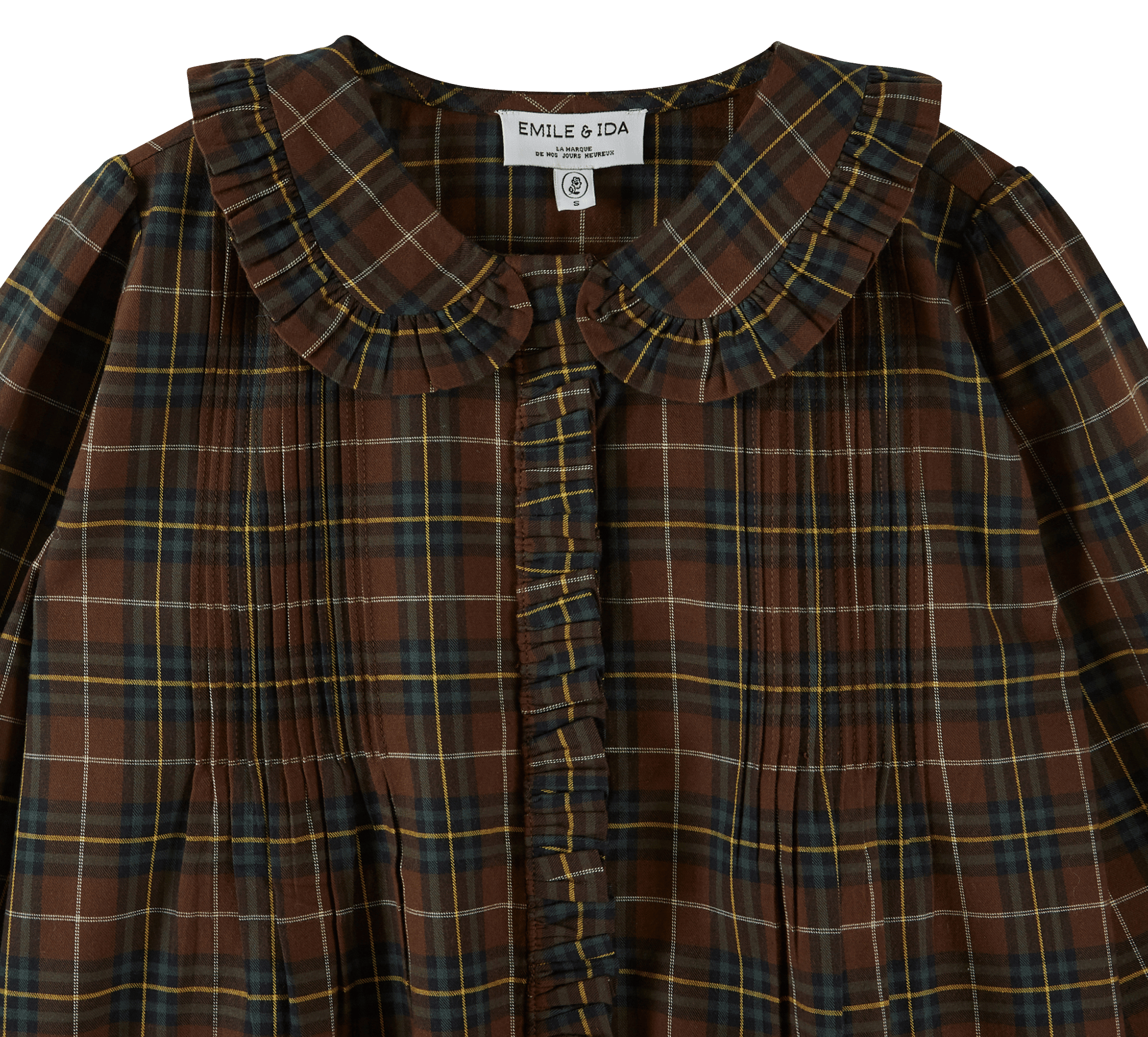 Blouse droite à carreaux en coton biologique EMILE ET IDA Multicolore