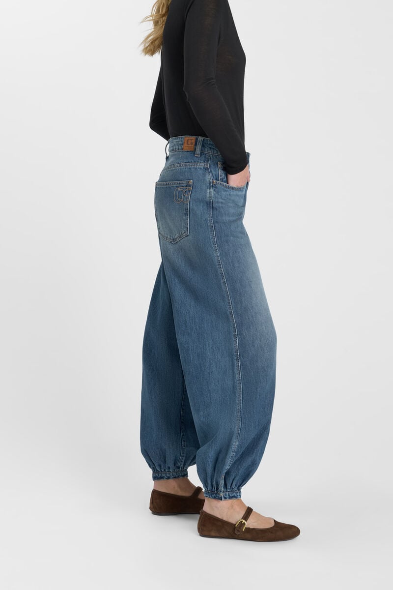 Loose jeans, wide, length 34 LE TEMPS DES CERISES Blue