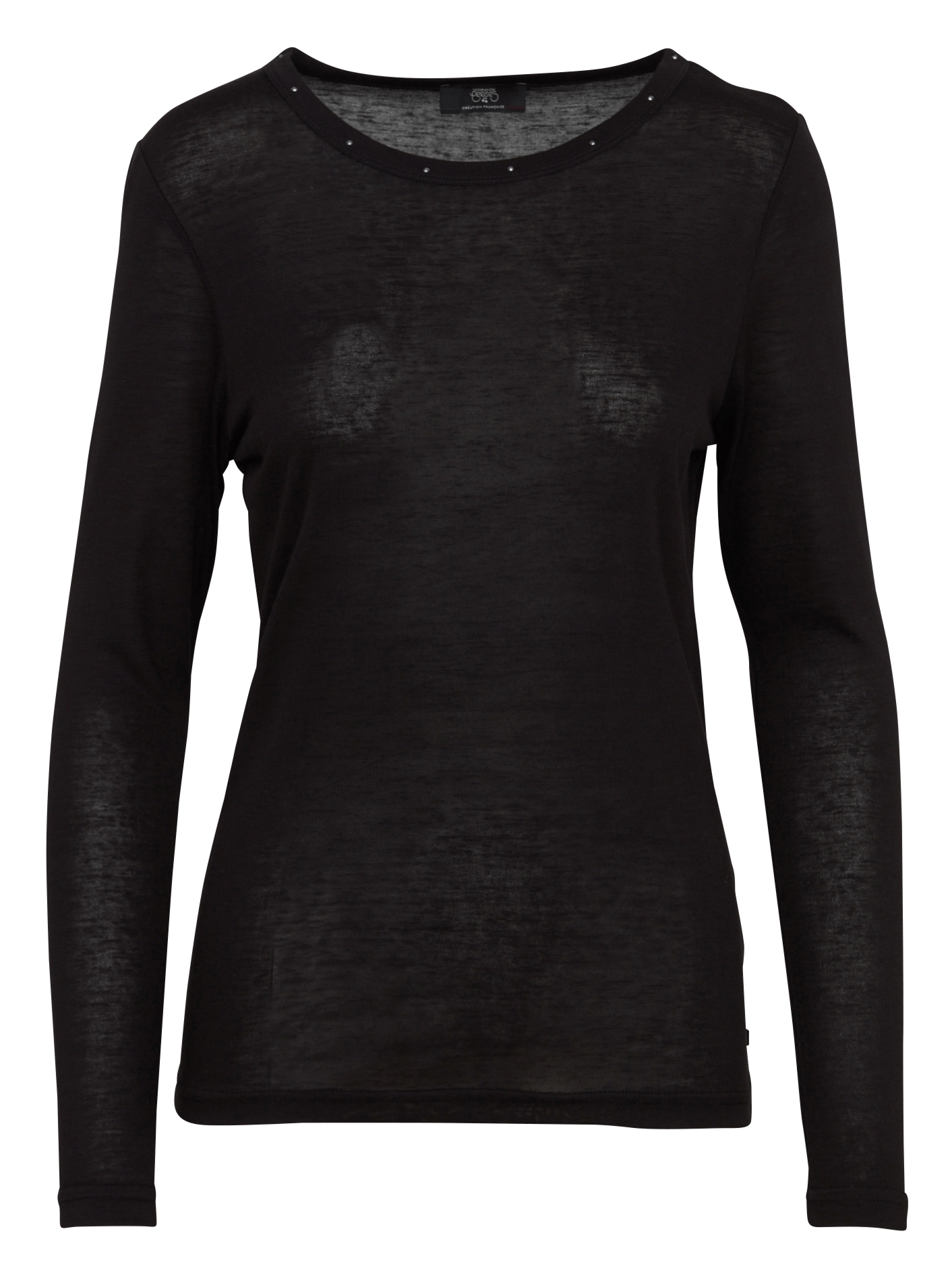 Tee-shirt droit col rond LE TEMPS DES CERISES Noir