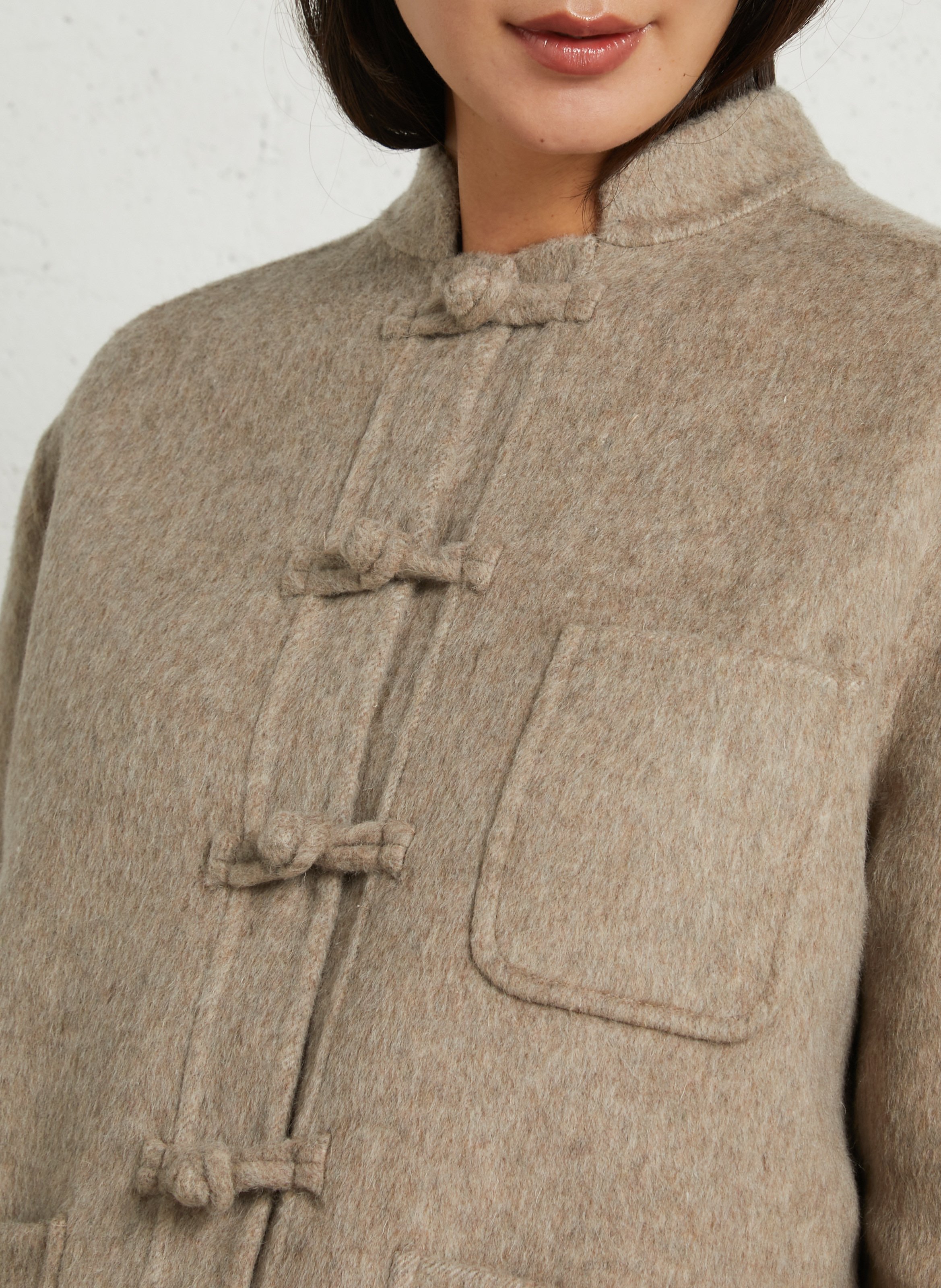 Oversized jas met opstaande kraag in gemengde wol HOD PARIS Beige