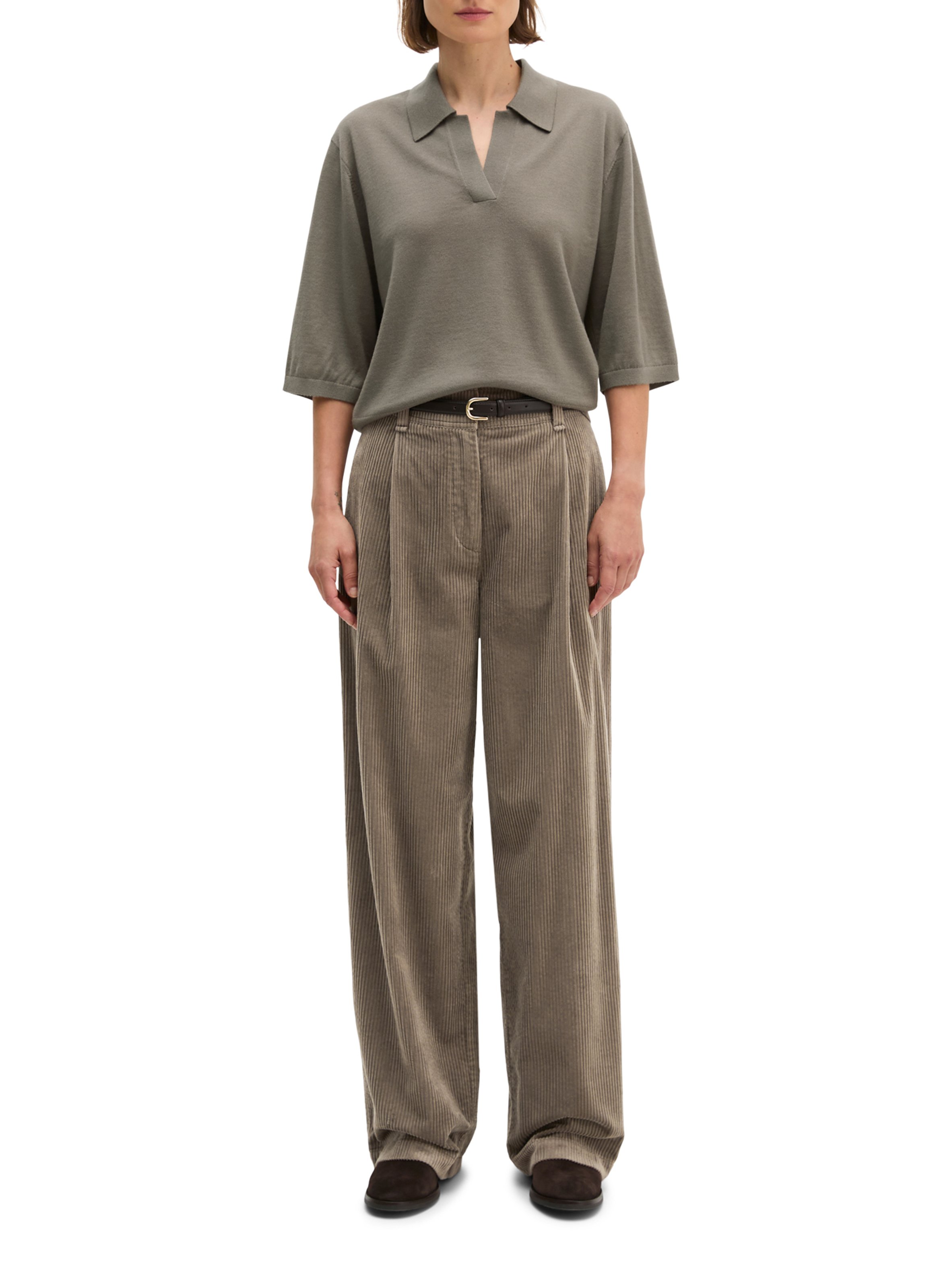 Straight fit short-sleeve wool blend pullover MARC O'POLO Beige