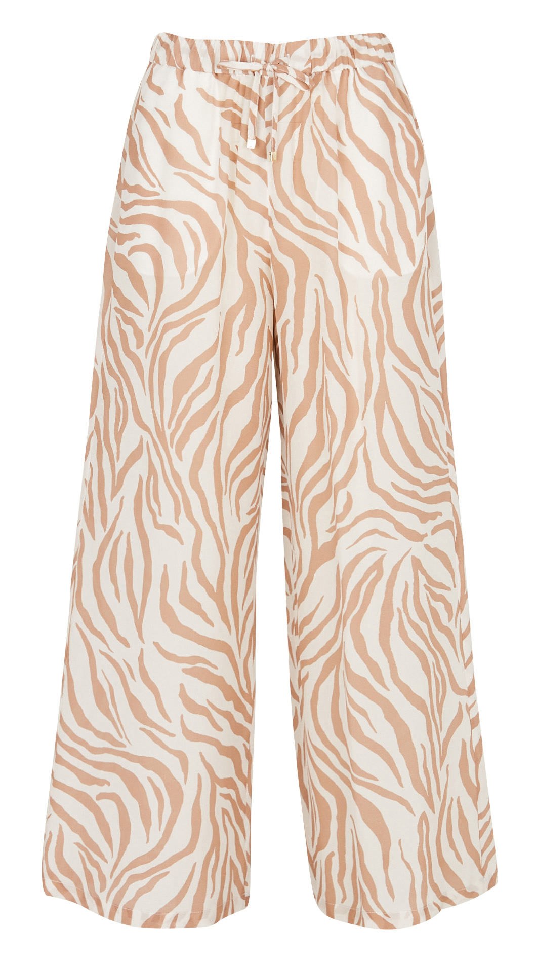 Wide-leg printed silk beach pants MAX MARA LEISURE Beige