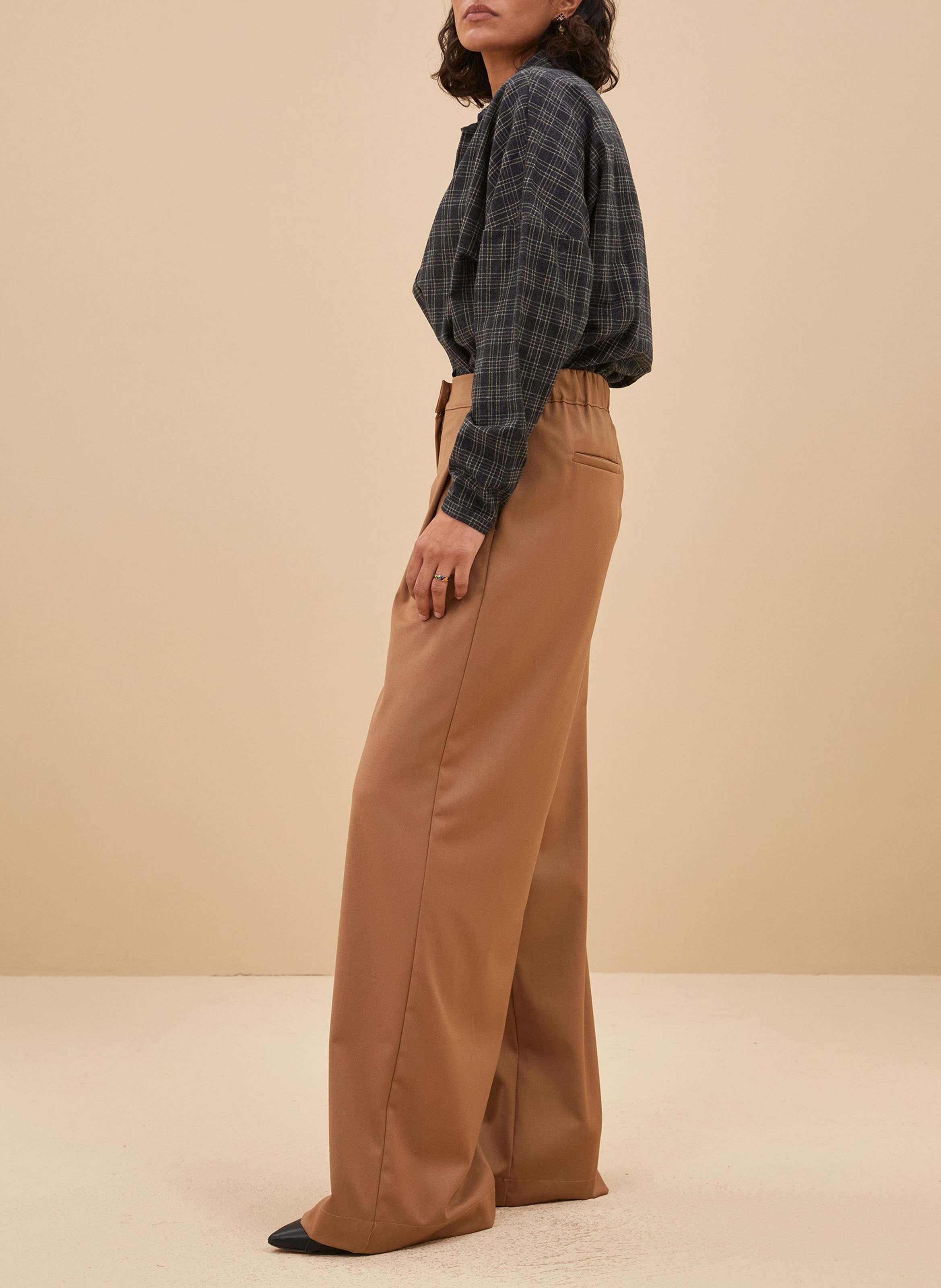 Chemise ample imprimée en coton mélangé BY BAR Gris