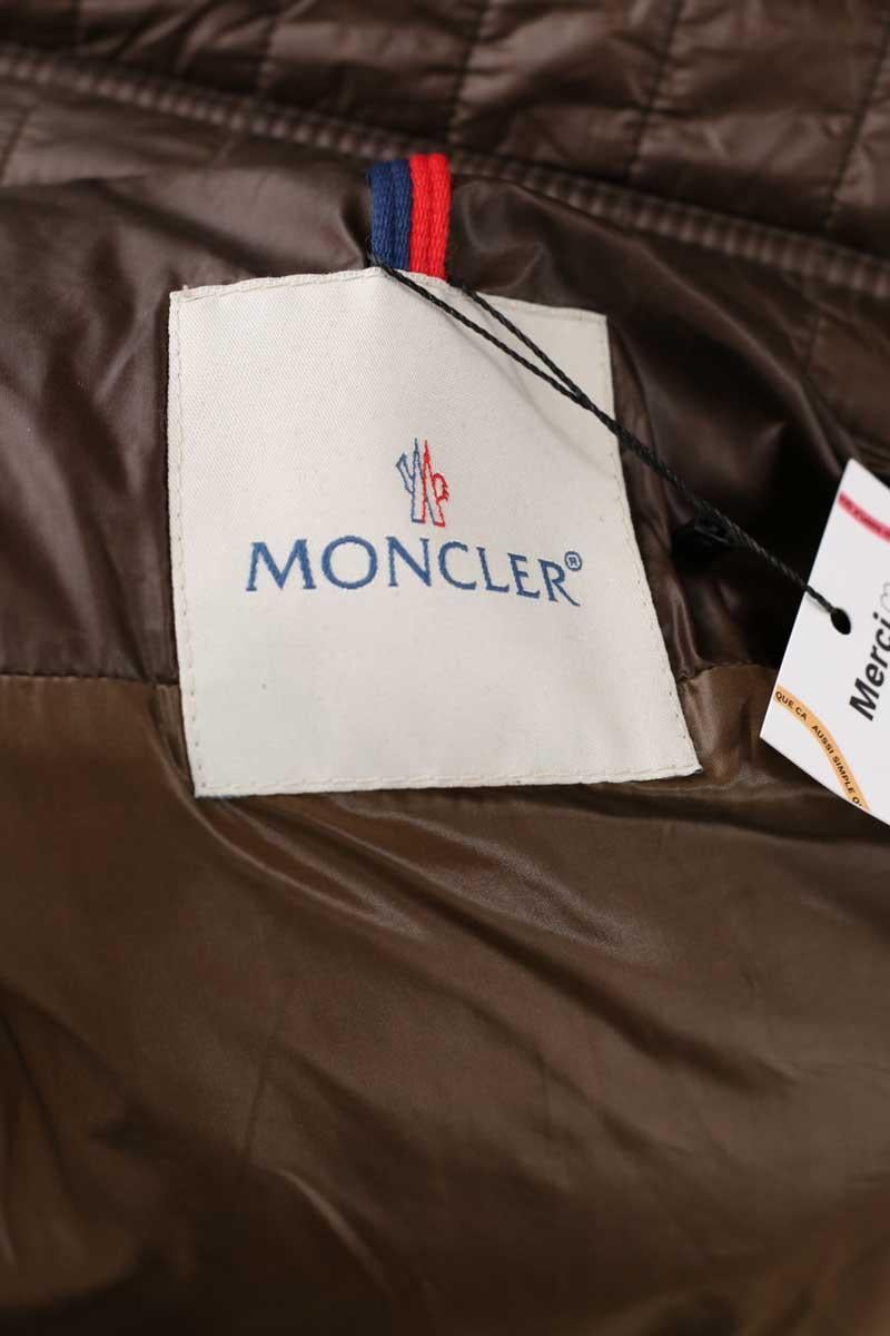 Lightweight quilted padded jacket with high neck MONCLER - Seconde Main Brown