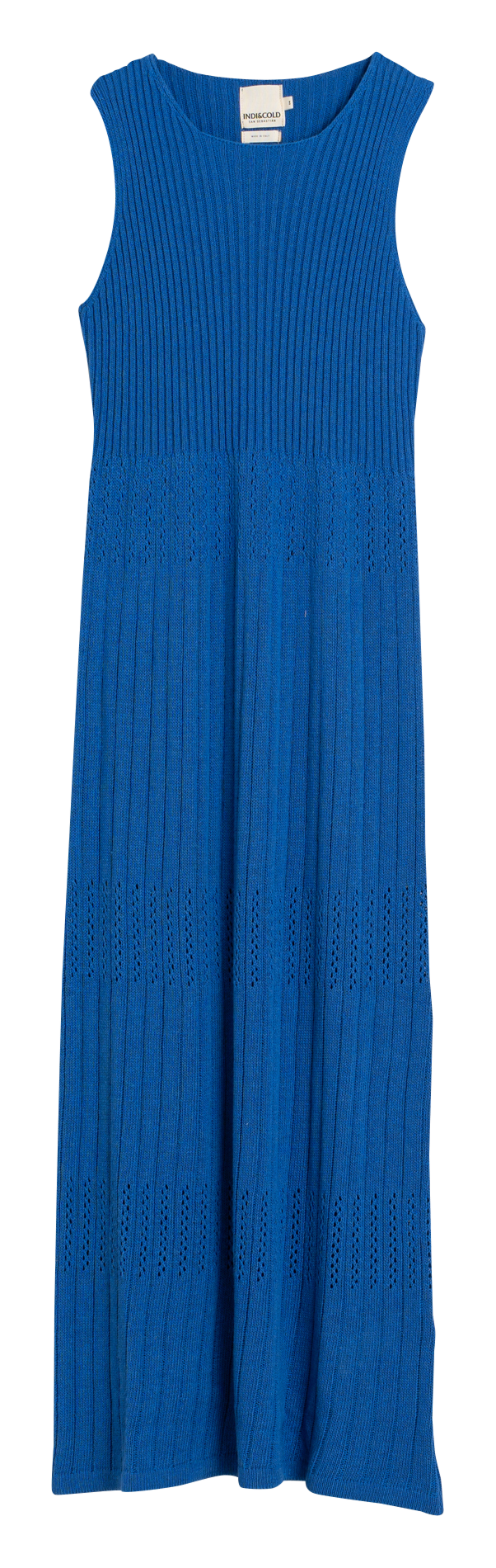 Long sleeveless cotton blend dress INDI & COLD Blue