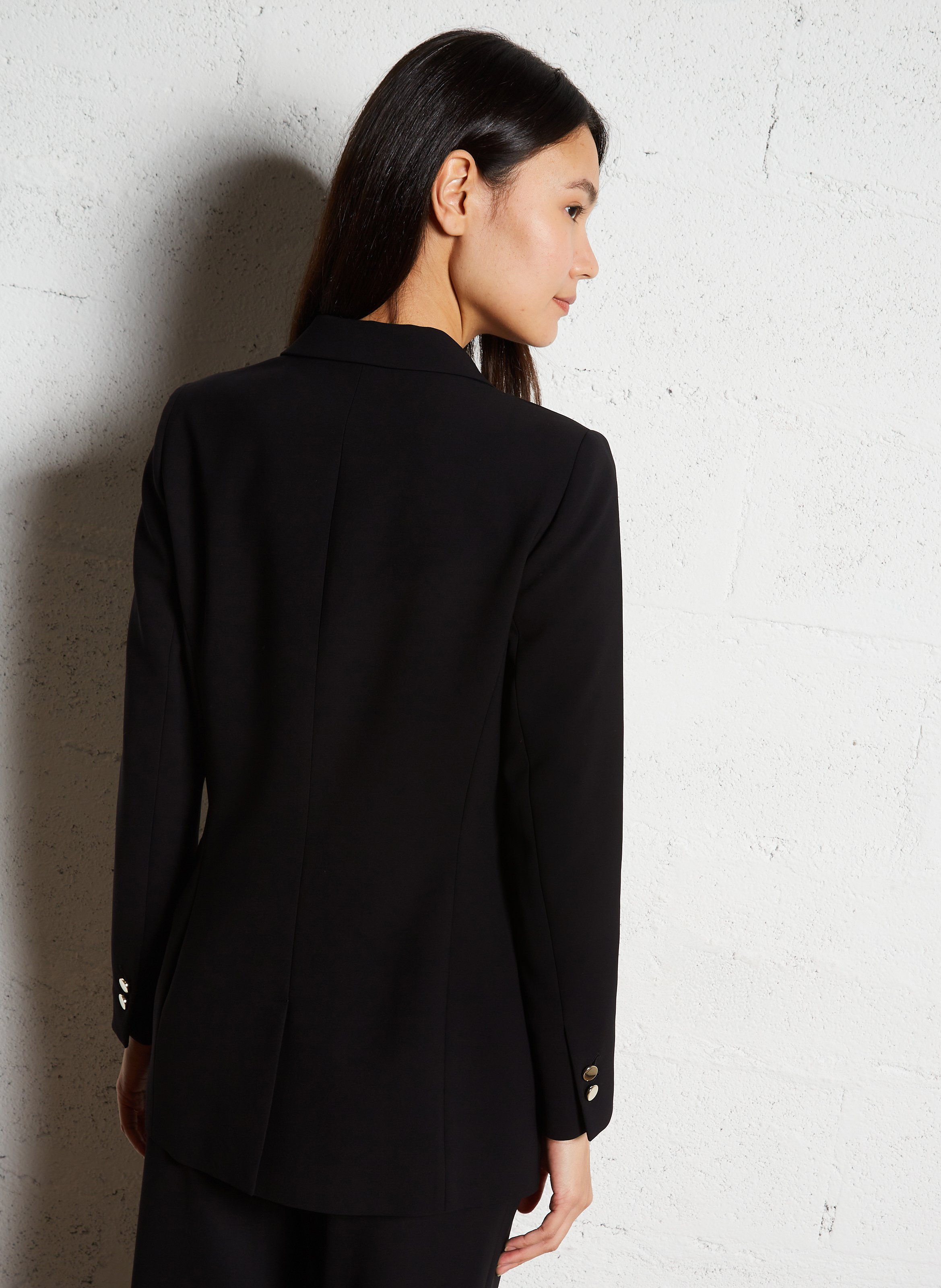 Mid-length jacket with tailored collar MAISON 123 Black