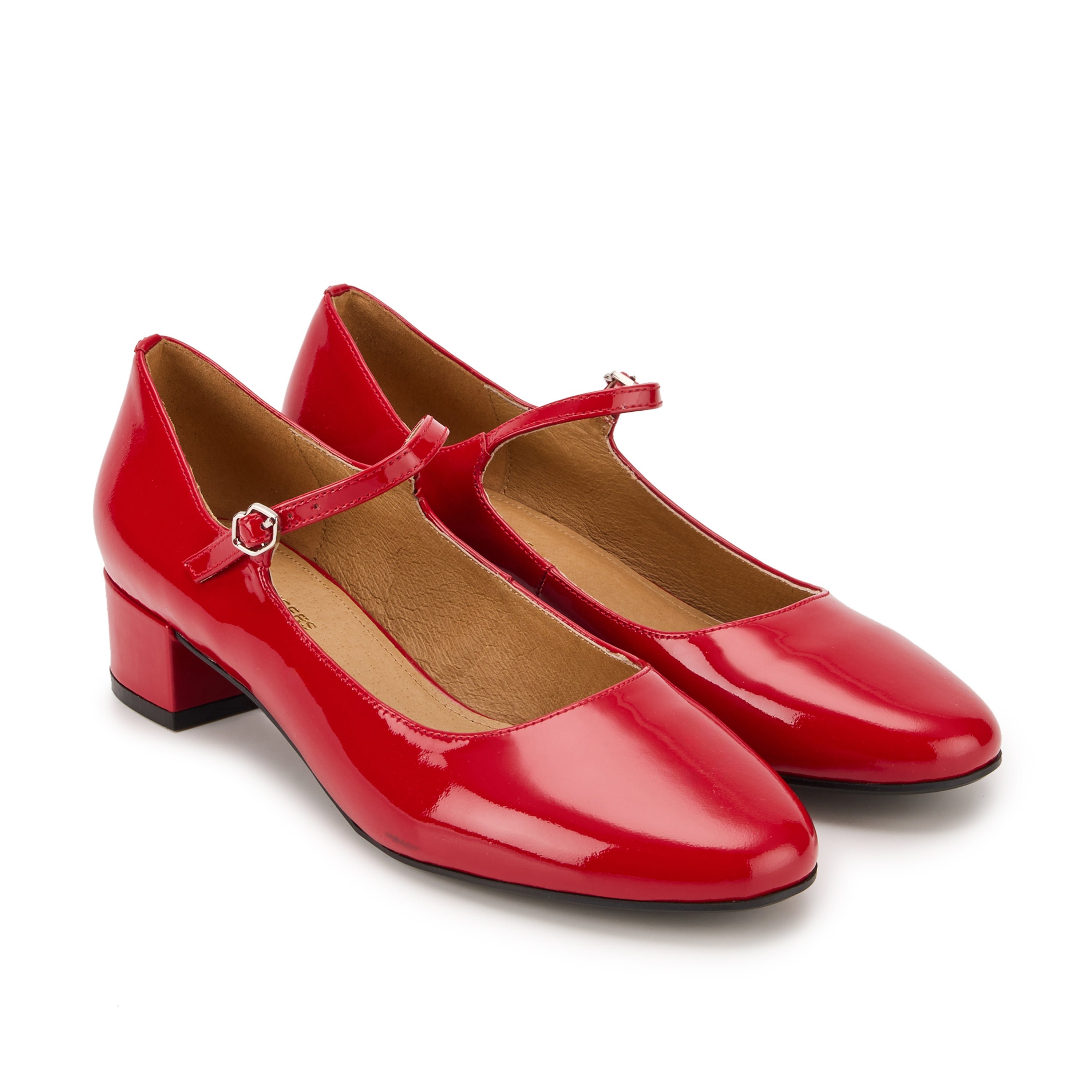 Leather Mary Janes Red