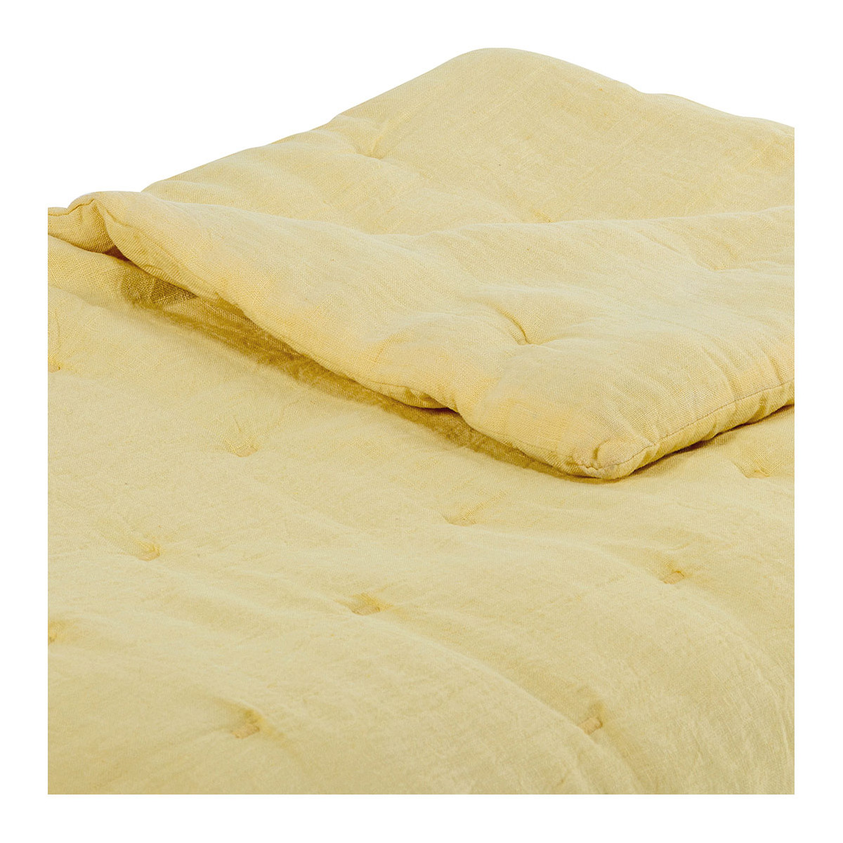 Couvre-lit en lin lavé BLANC D'IVOIRE Jaune