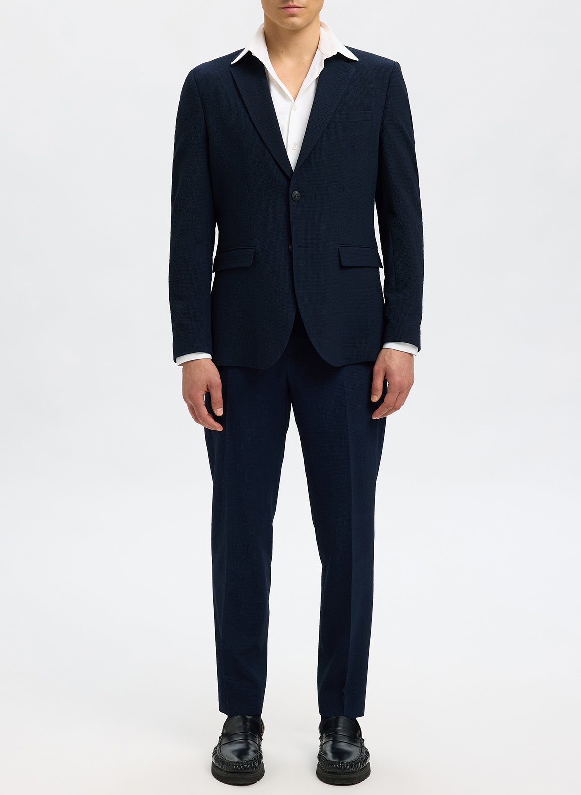 Pantalon de costume en fibres recyclées mélangées Bleu