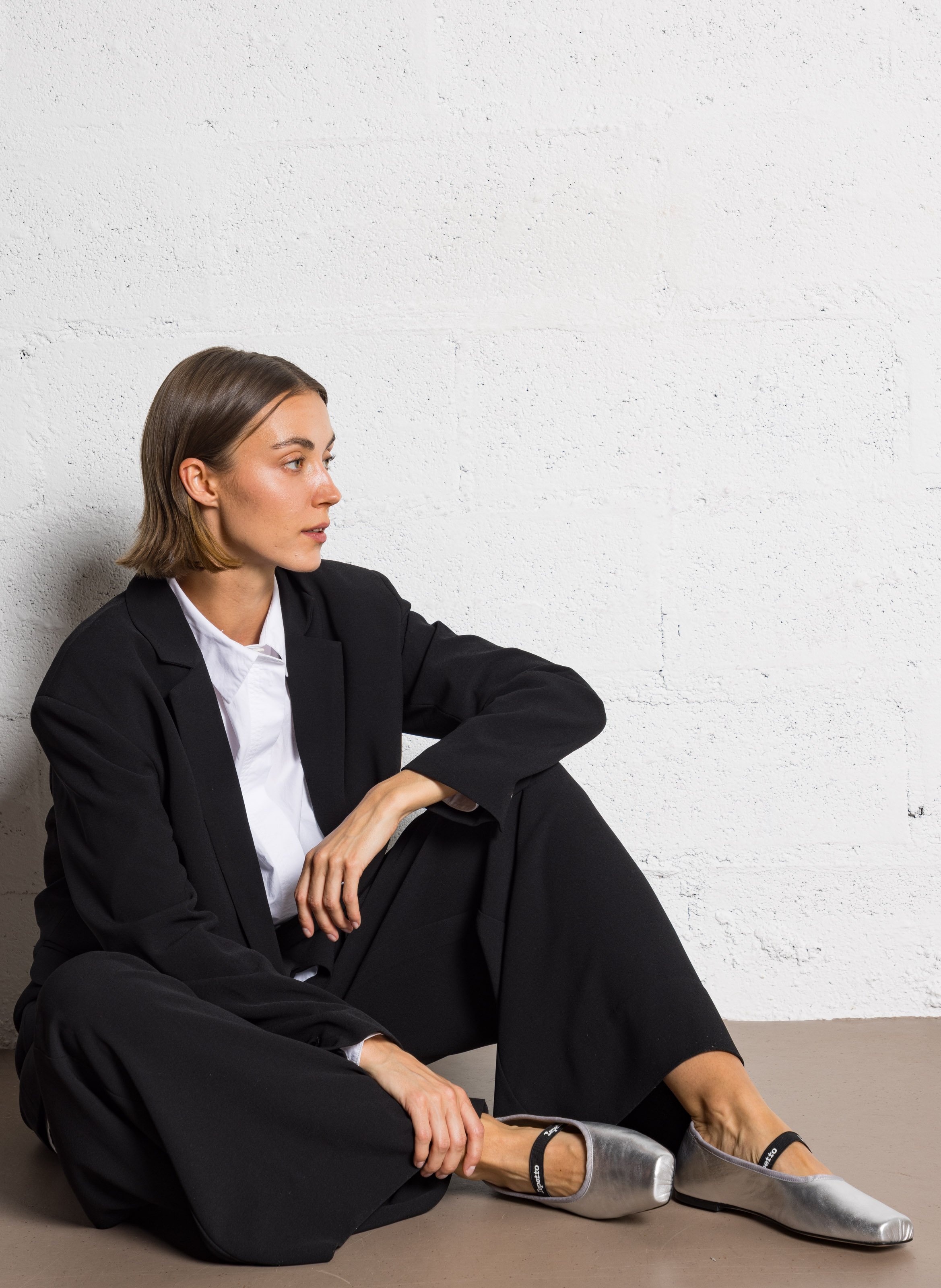 Straight blazer jacket Black