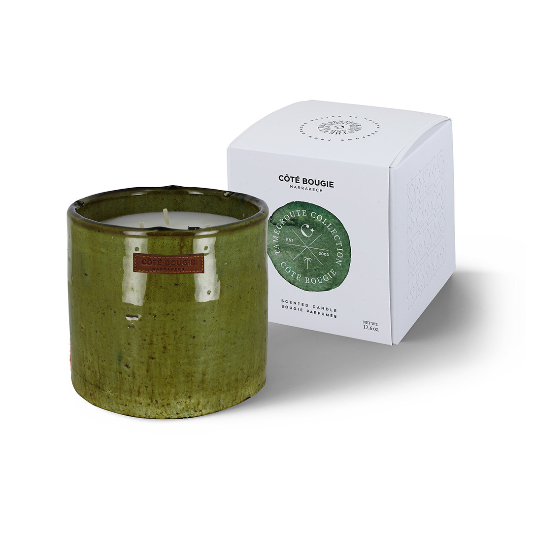 Bougie poterie tamegroute vert COTE BOUGIE Green