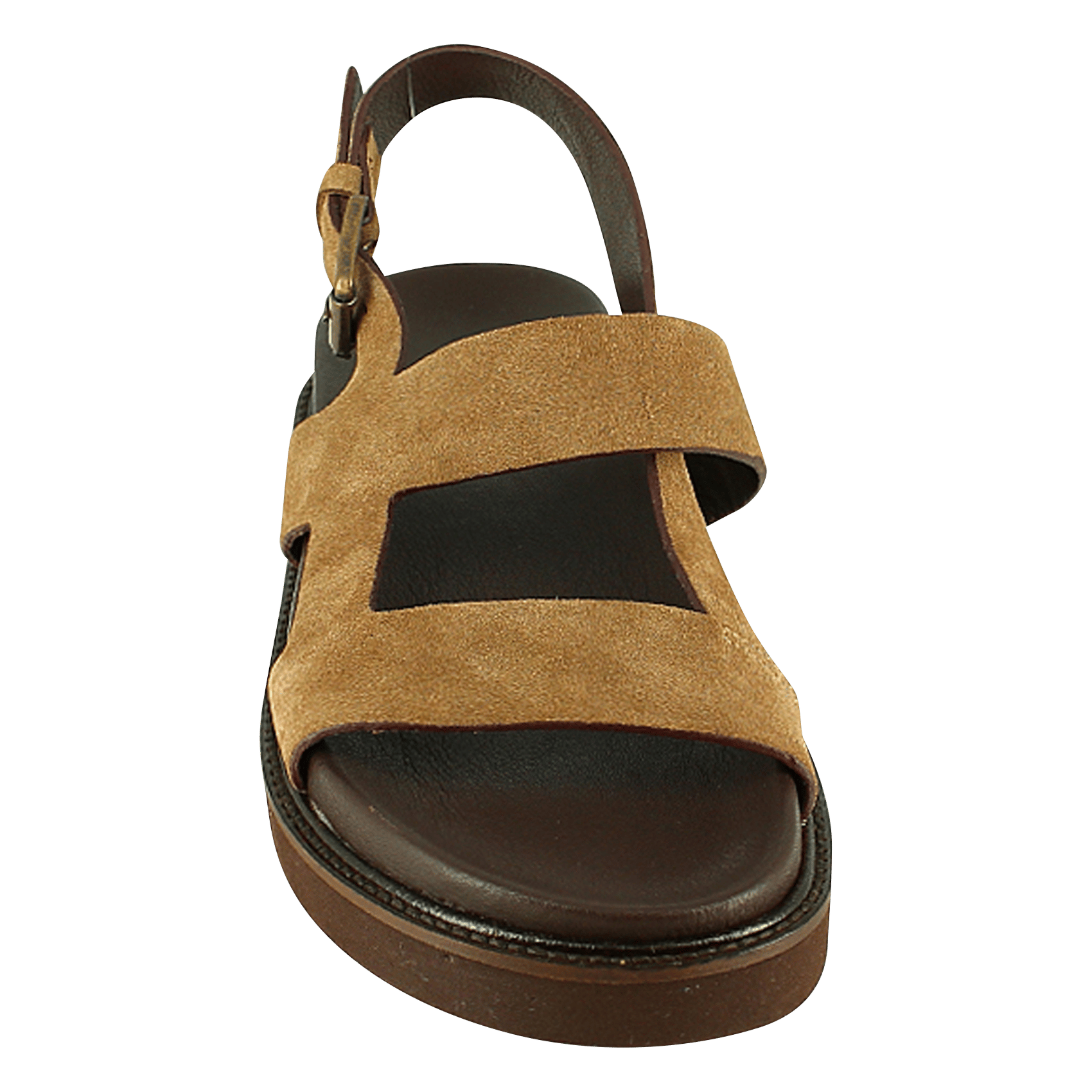 Sandales compensées en cuir JONAK Marron