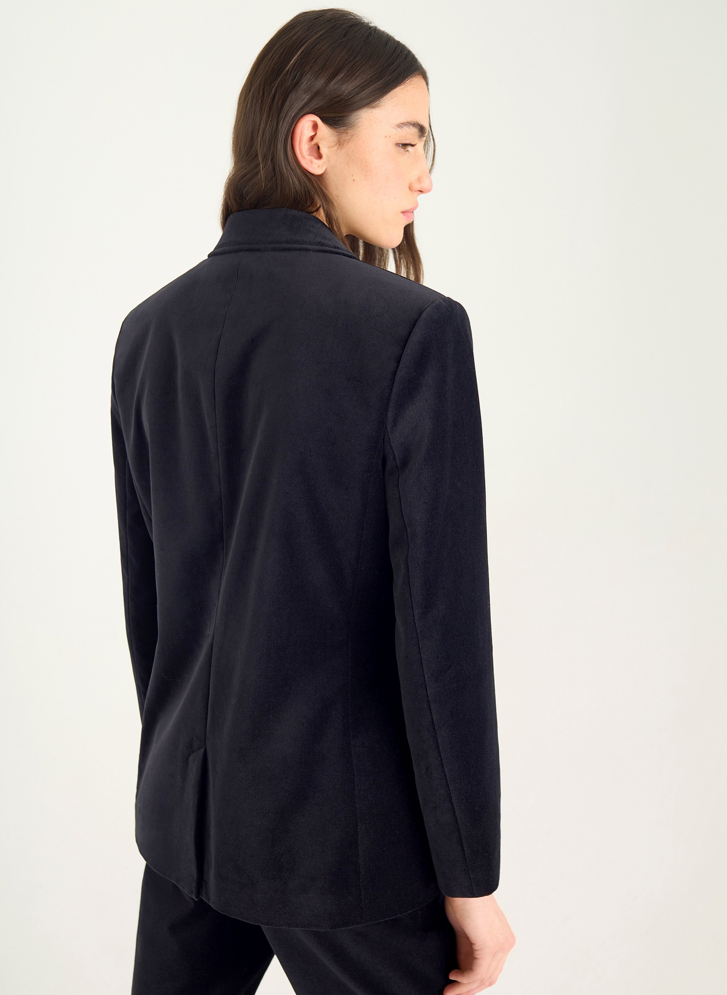 Veste col tailleur en coton ACOTE Noir