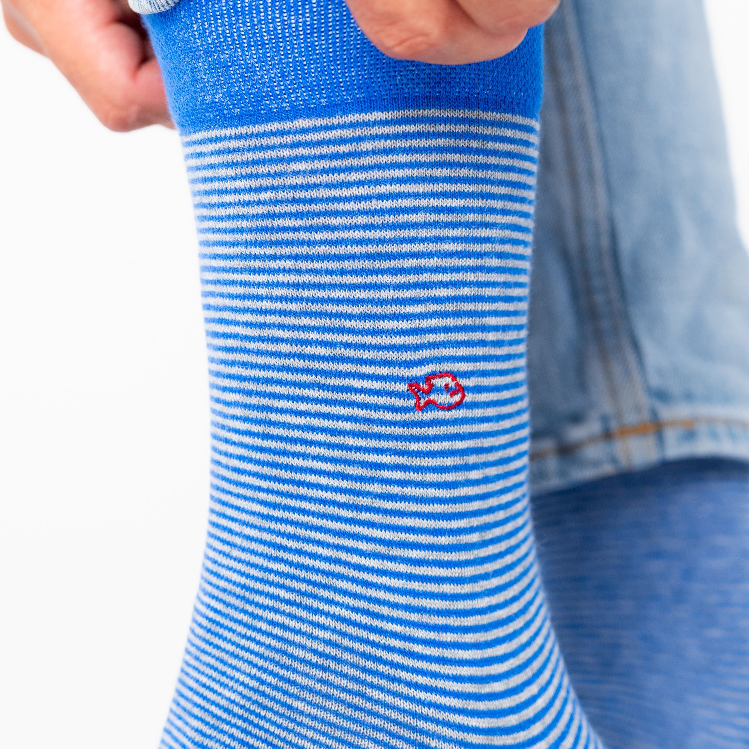 Striped combed cotton socks BILLYBELT Blue