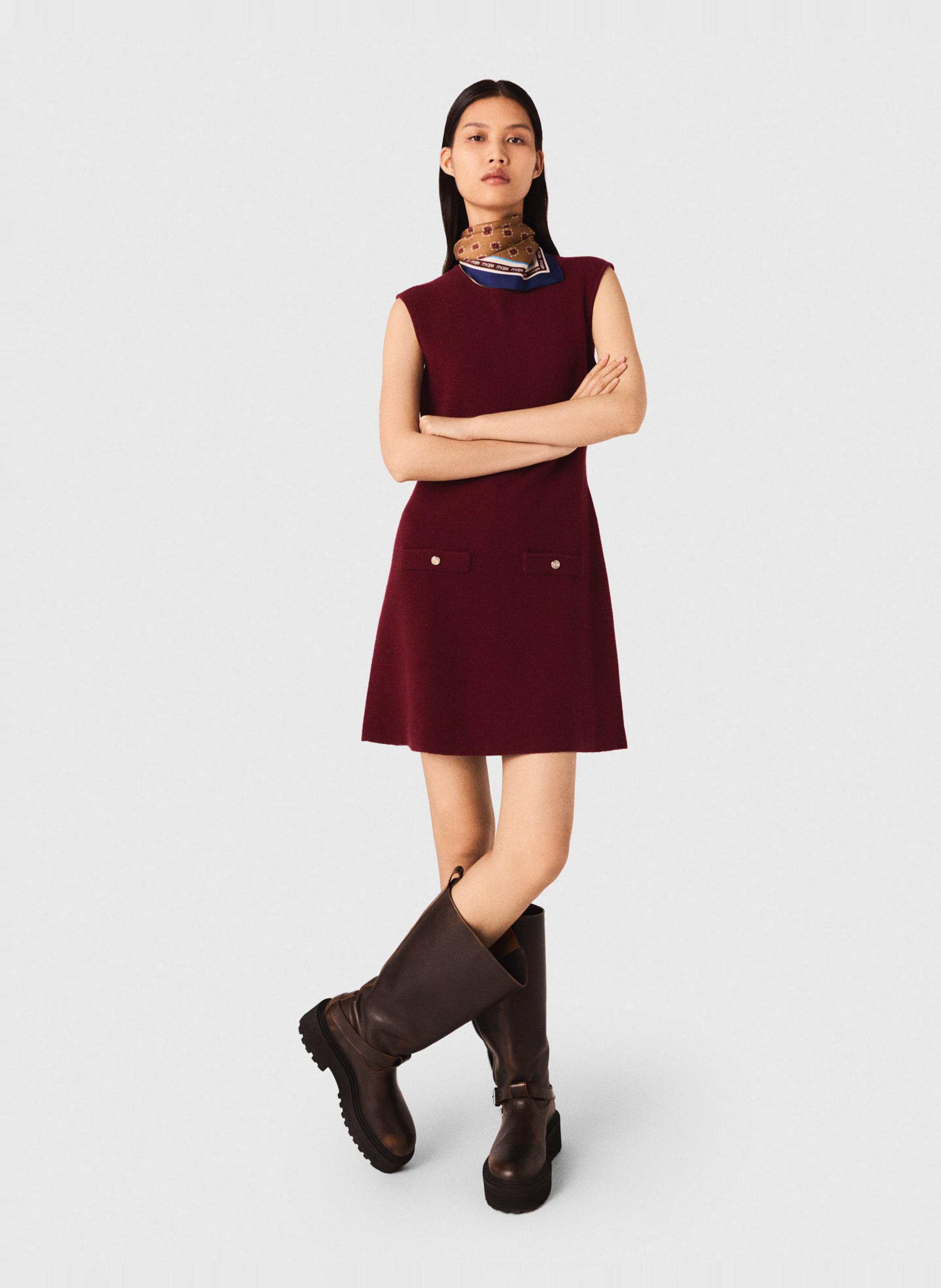 Robe courte col rond MAJE