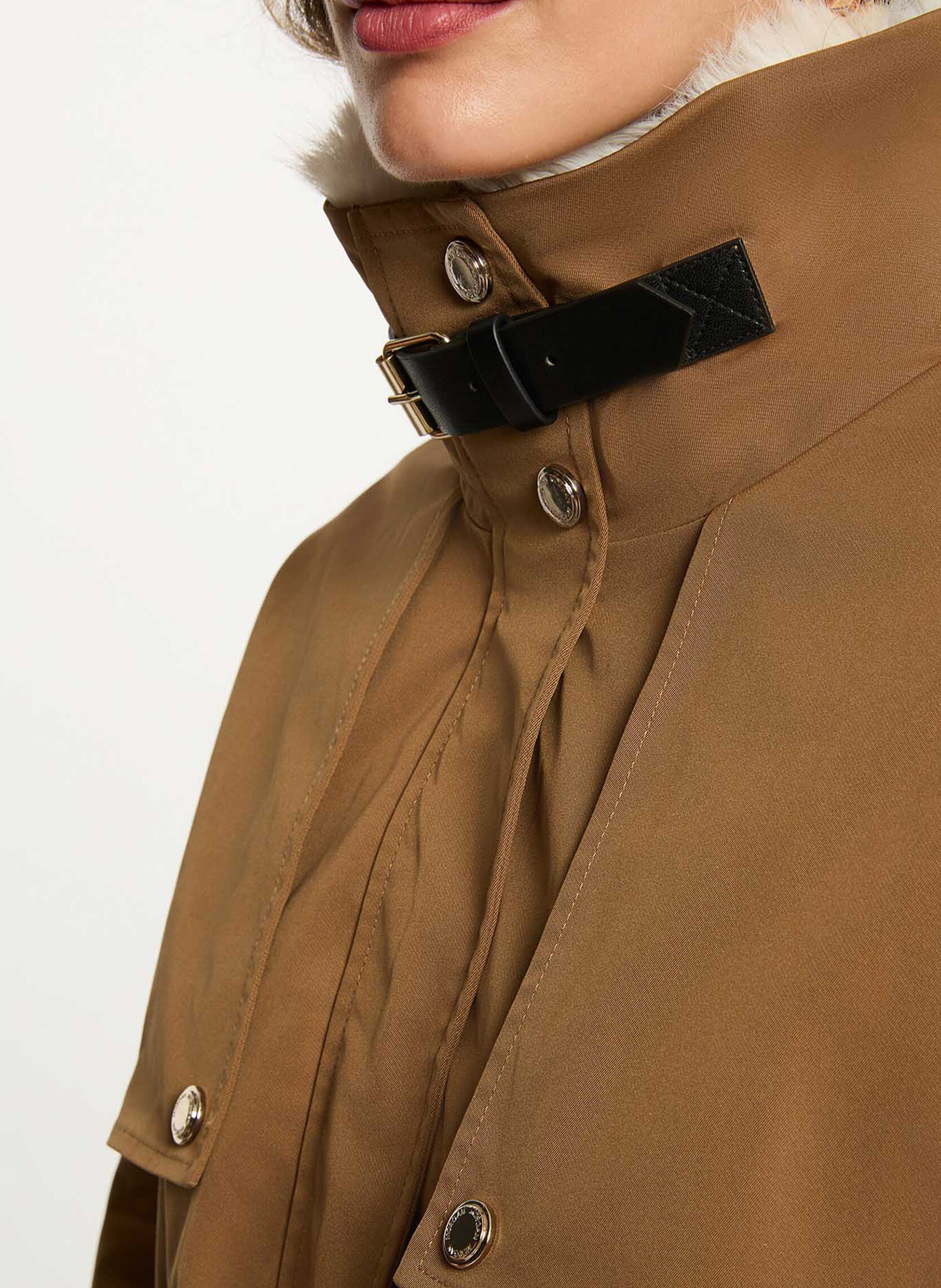 Oversized jas met opstaande kraag MORGAN Bruin