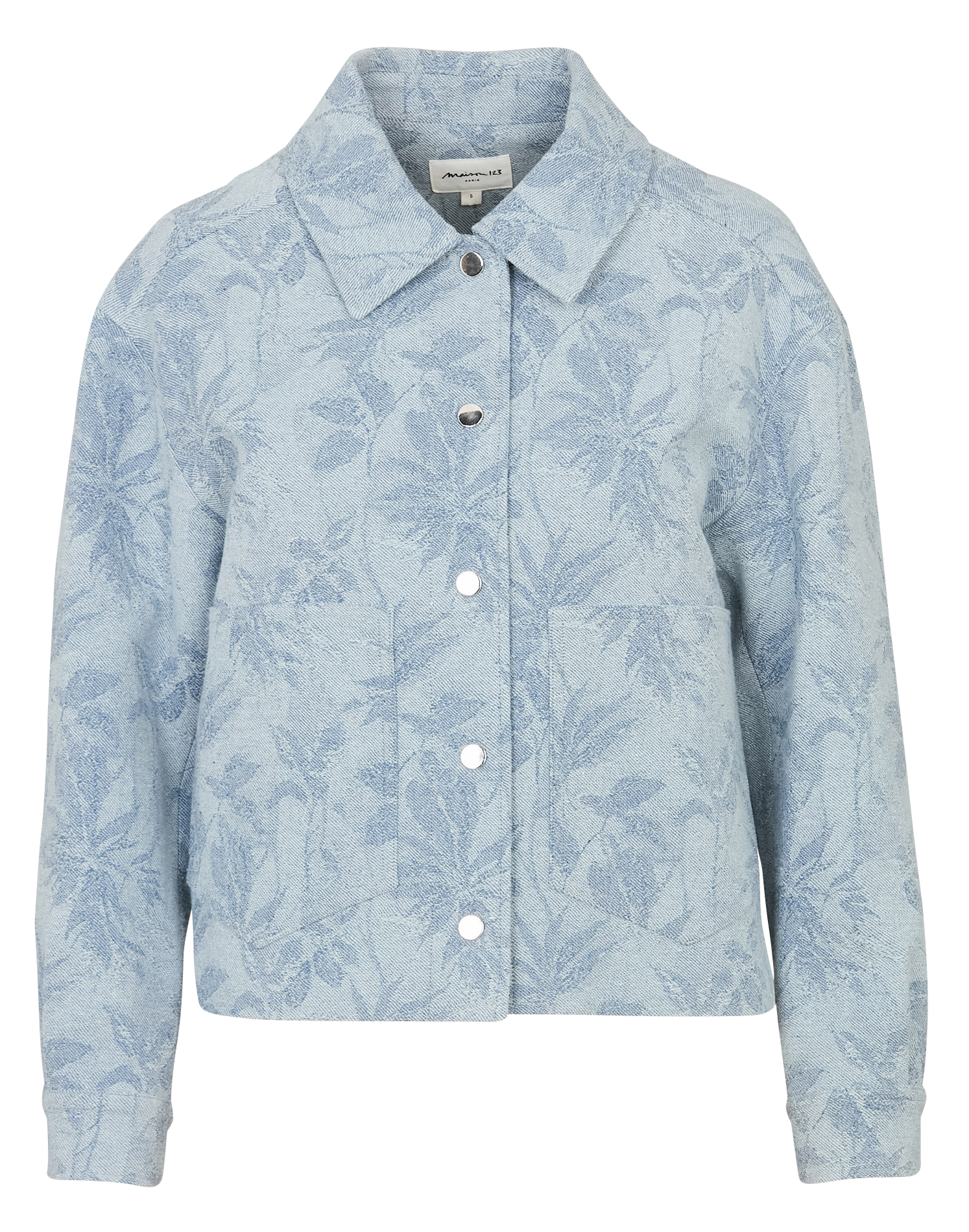 Veste col calssique en jacquard de coton MAISON 123 Bleu