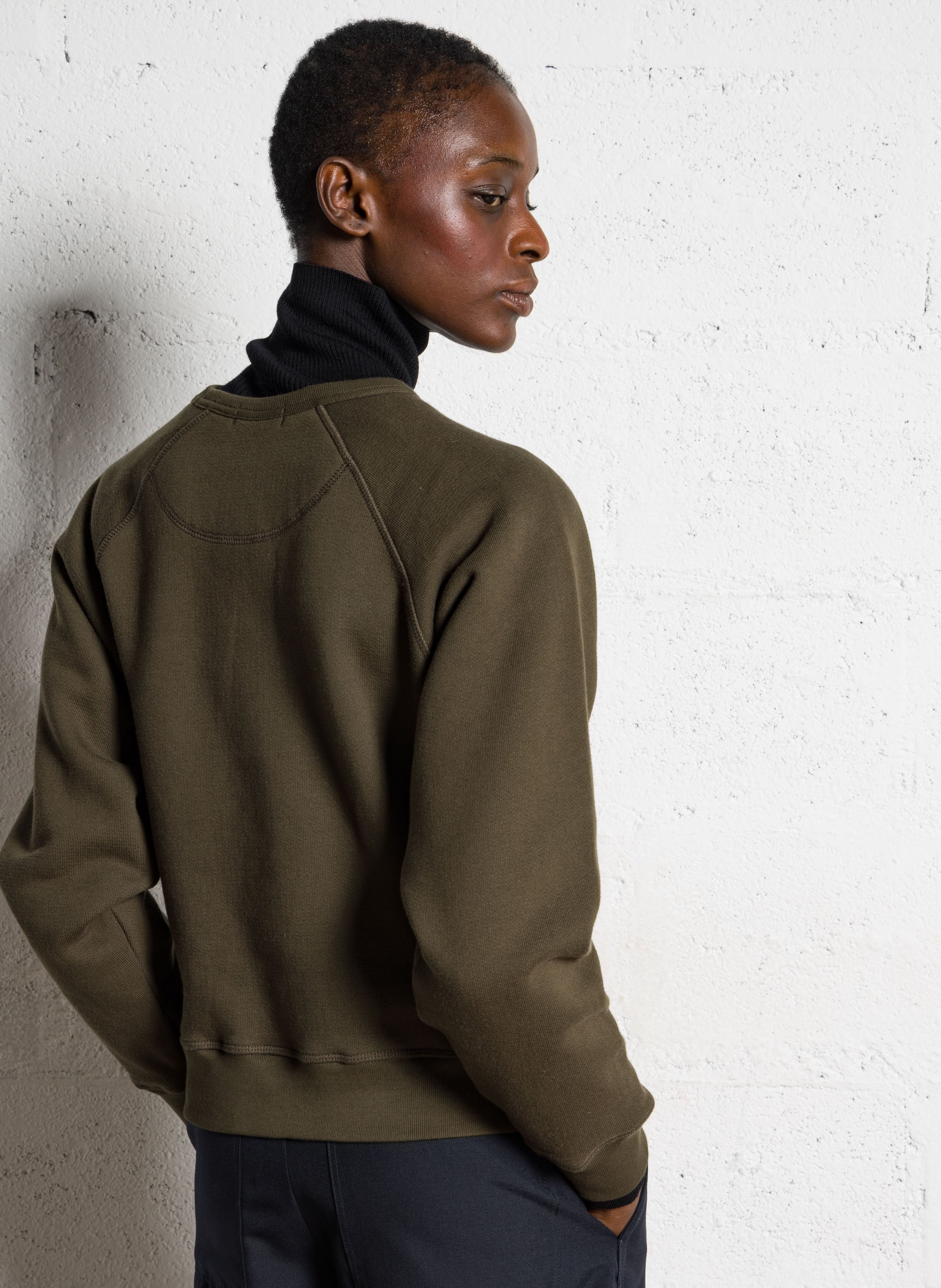 Sweat droit en coton bio SOEUR Kaki