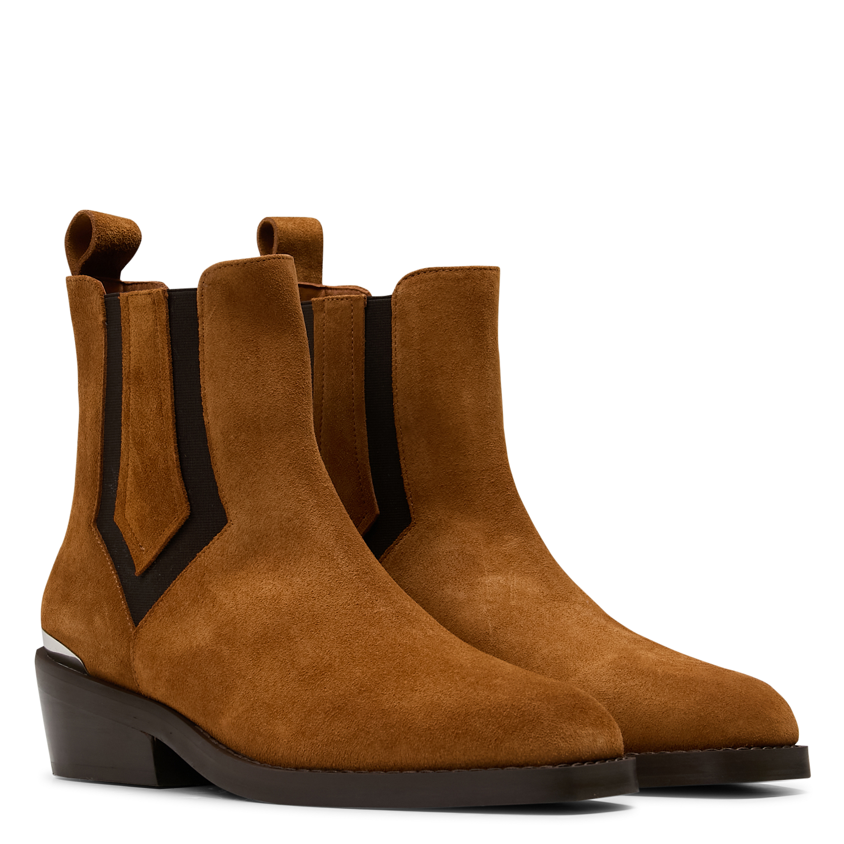 Bottines en cuir velours SOCQUE PARIS Beige