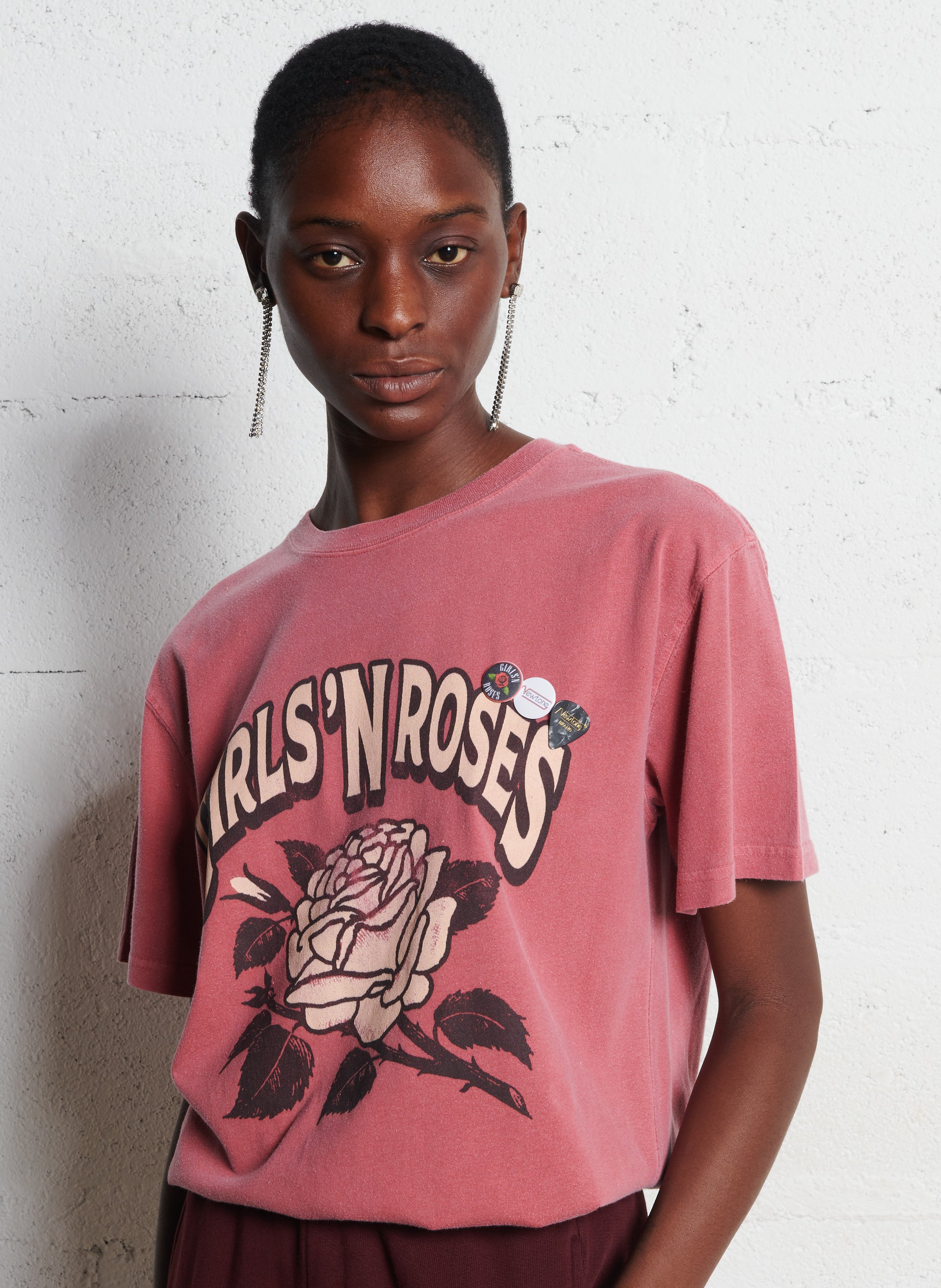 Tee-shirt droit col rond sérigraphié en coton NEWTONE