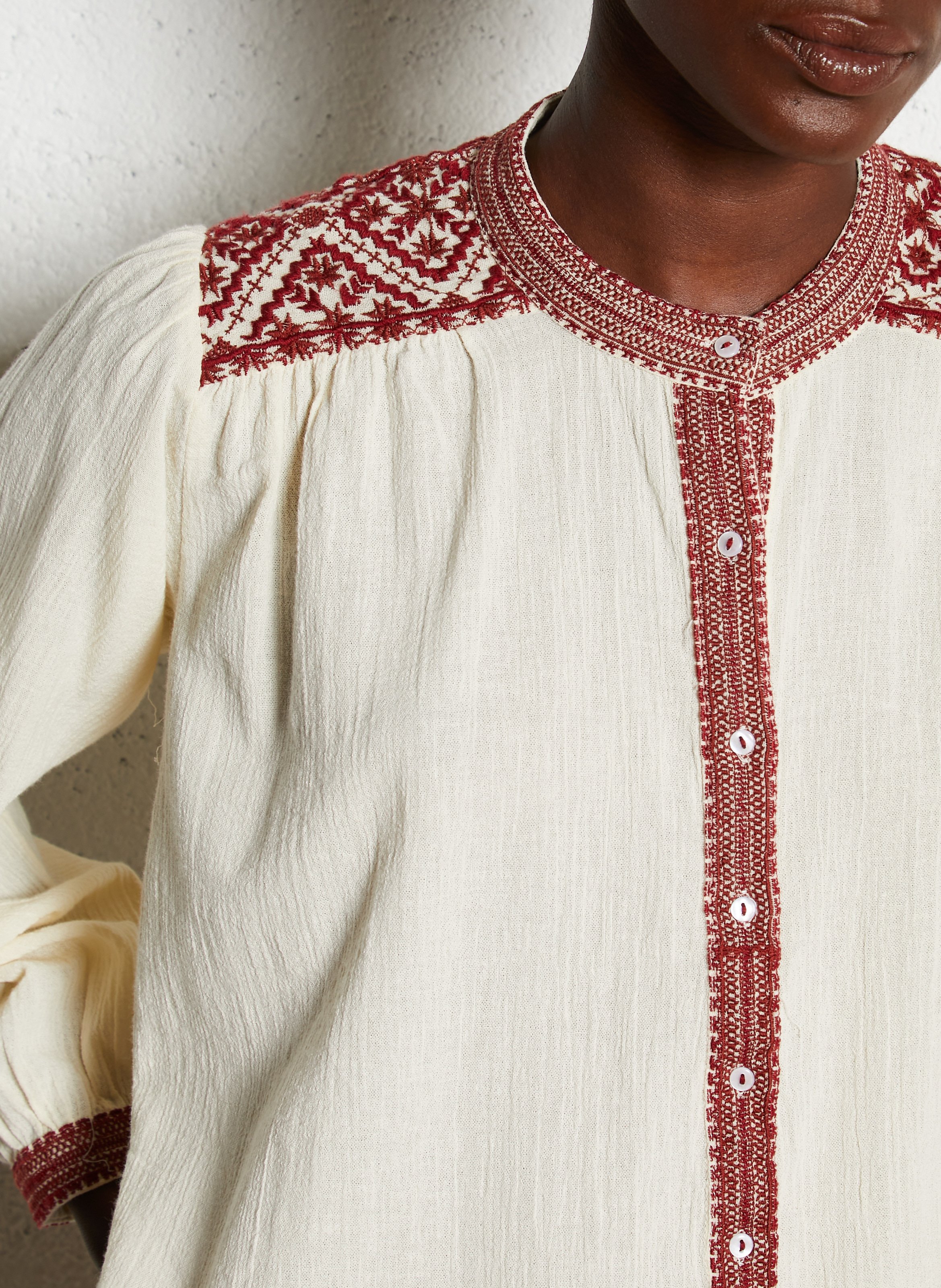 Long A-line cotton dress MAISON HOTEL Red