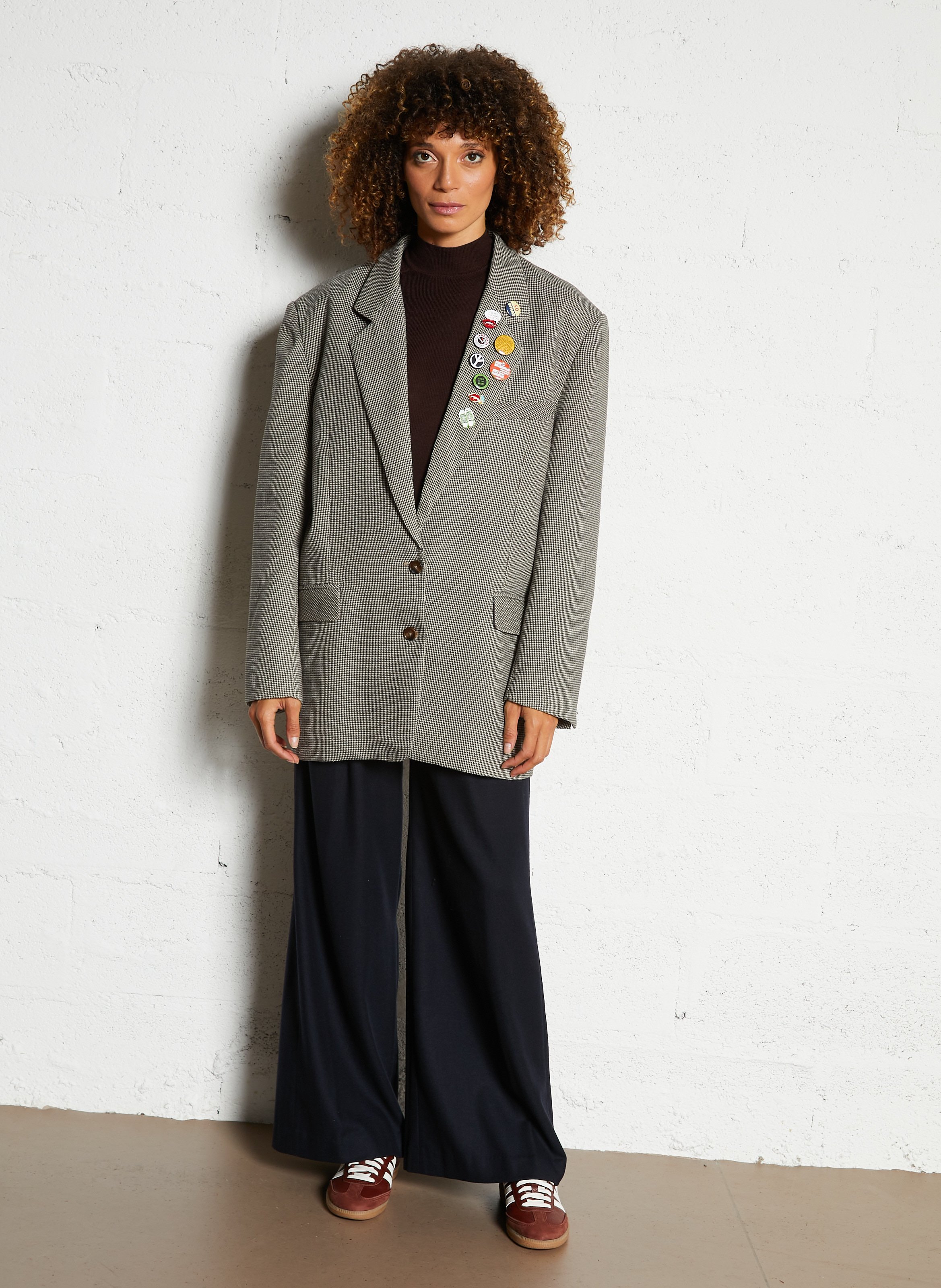 Veste tailleur ample imprimée MES DEMOISELLES Beige