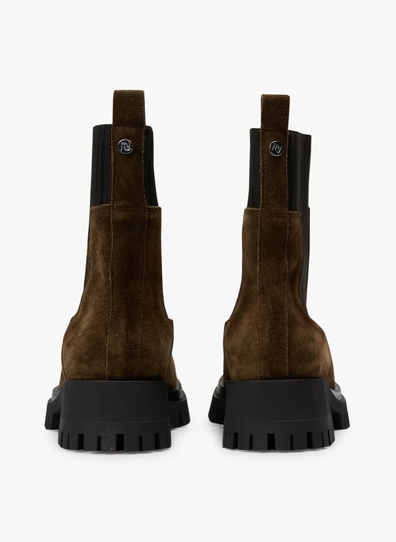 Boots à enfiler en cuir velours uni | Kaki by MELLOW YELLOW Boots à enfiler en cuir velours uni Kaki