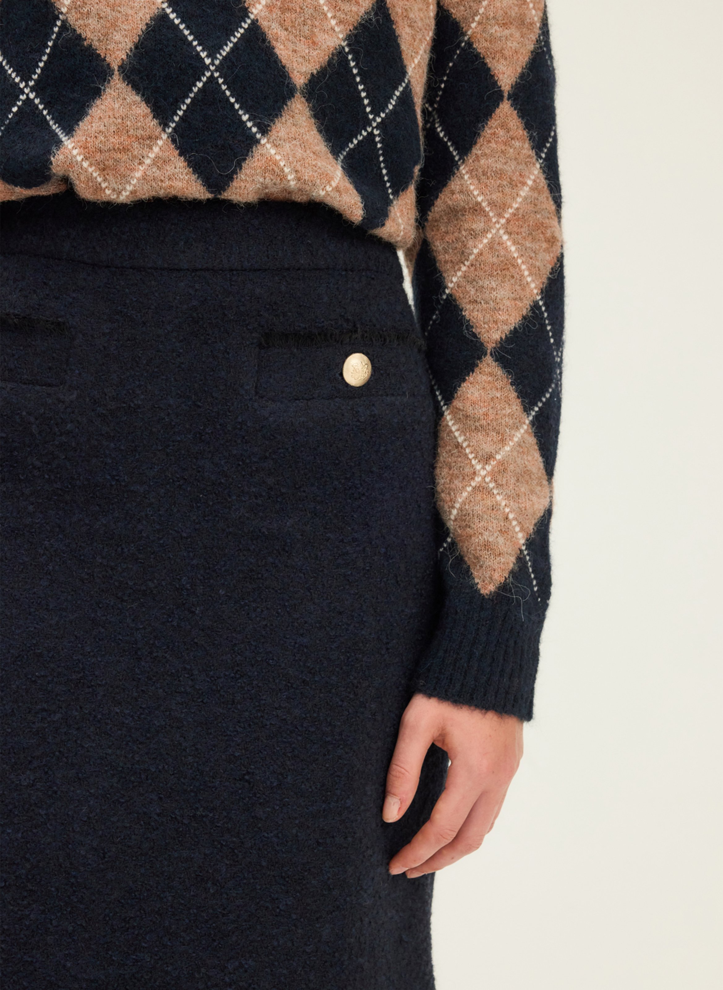 Short straight tweed skirt PABLO Blue