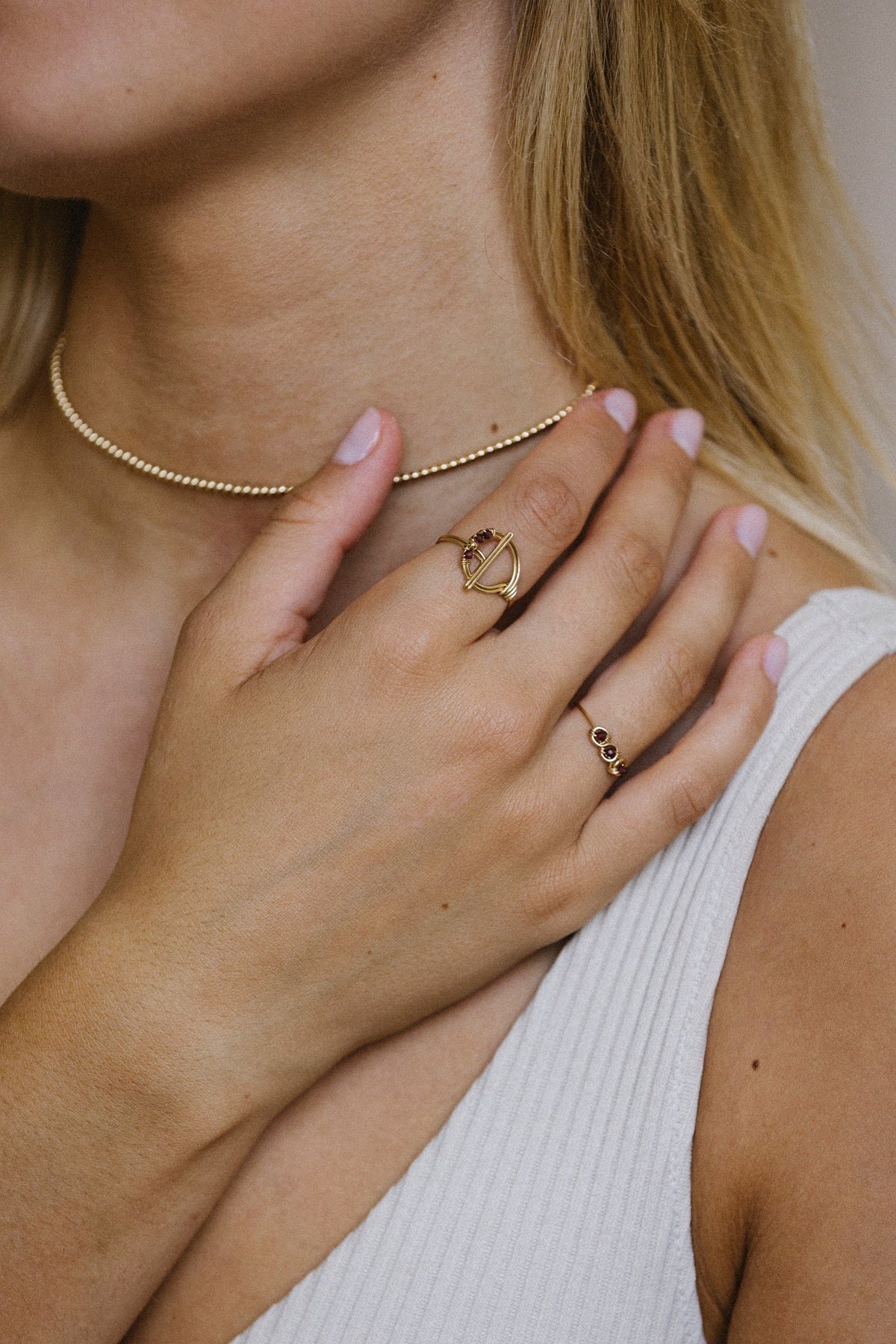 Isis Ring - Garnet YAY Golden