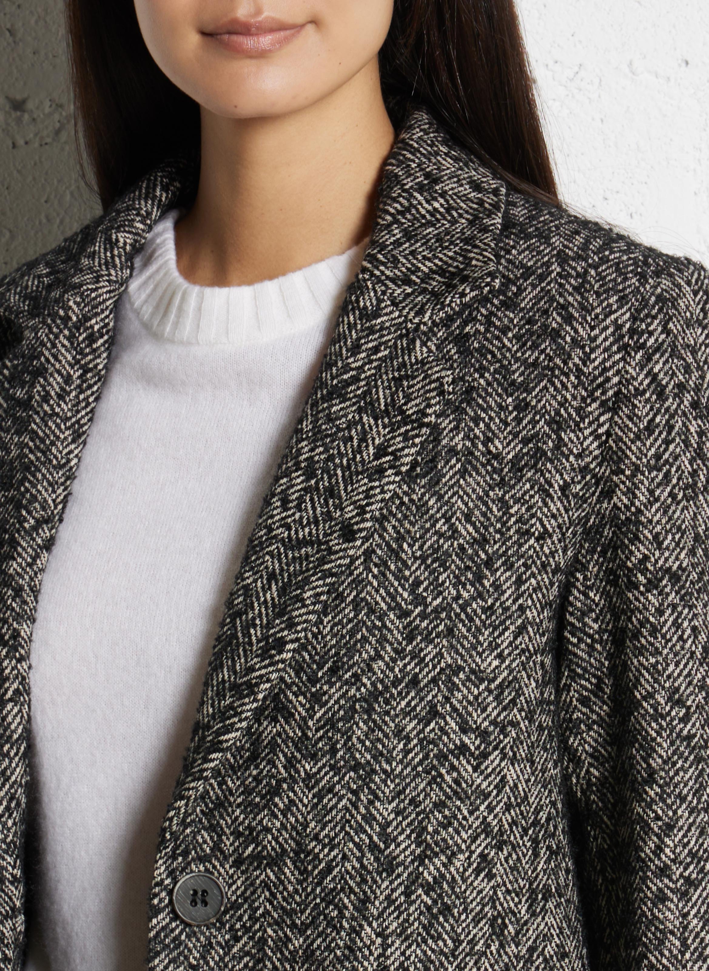 Veste droite col tailleur MAISON HOTEL Noir