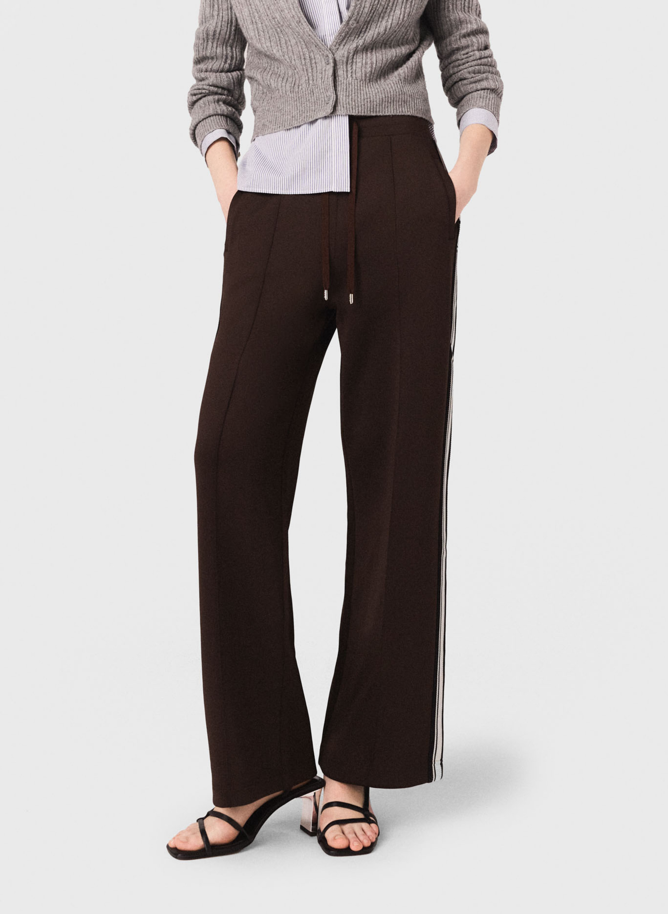 Pantalon droit MAJE Marron